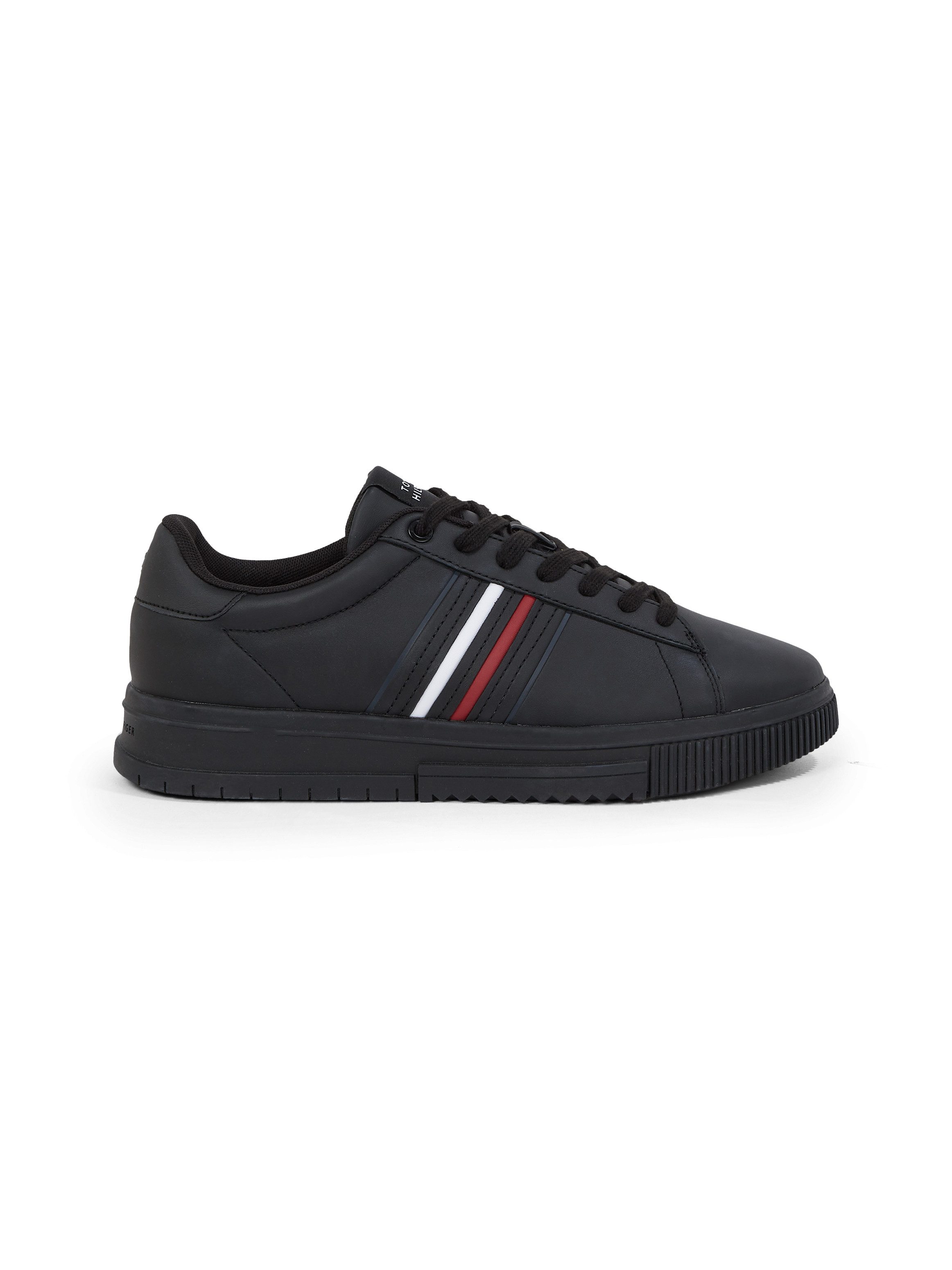 Tommy Hilfiger Plateausneakers MODERN CUPSOLE STRIPES LTH , vrijetijdsschoen, lage schoen, veterschoen met zijstrepen
