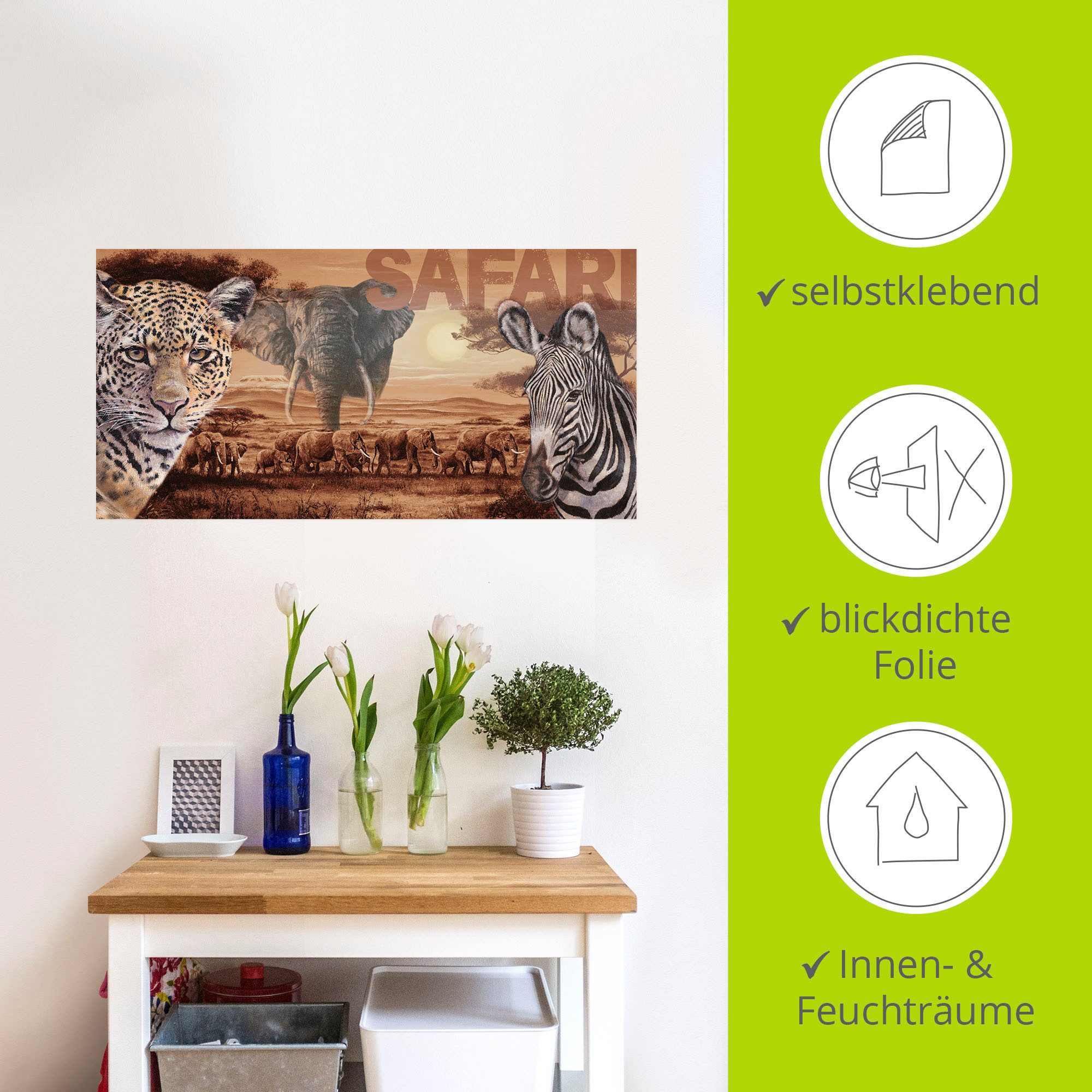 Artland Artprint Safari als artprint van aluminium, artprint op linnen, muursticker, verschillende maten