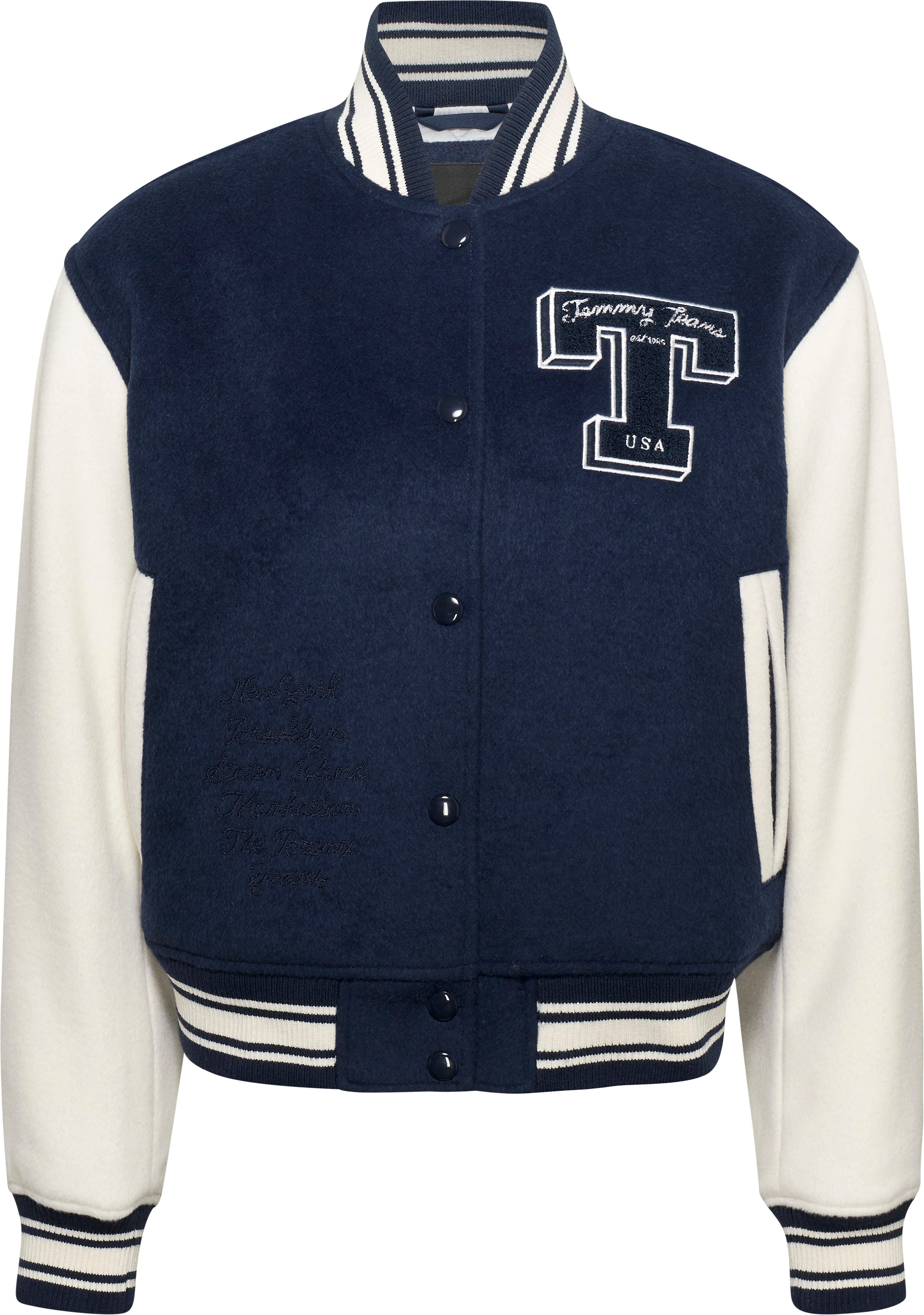 TOMMY JEANS Bomberjack met streep detail geborduurd logo