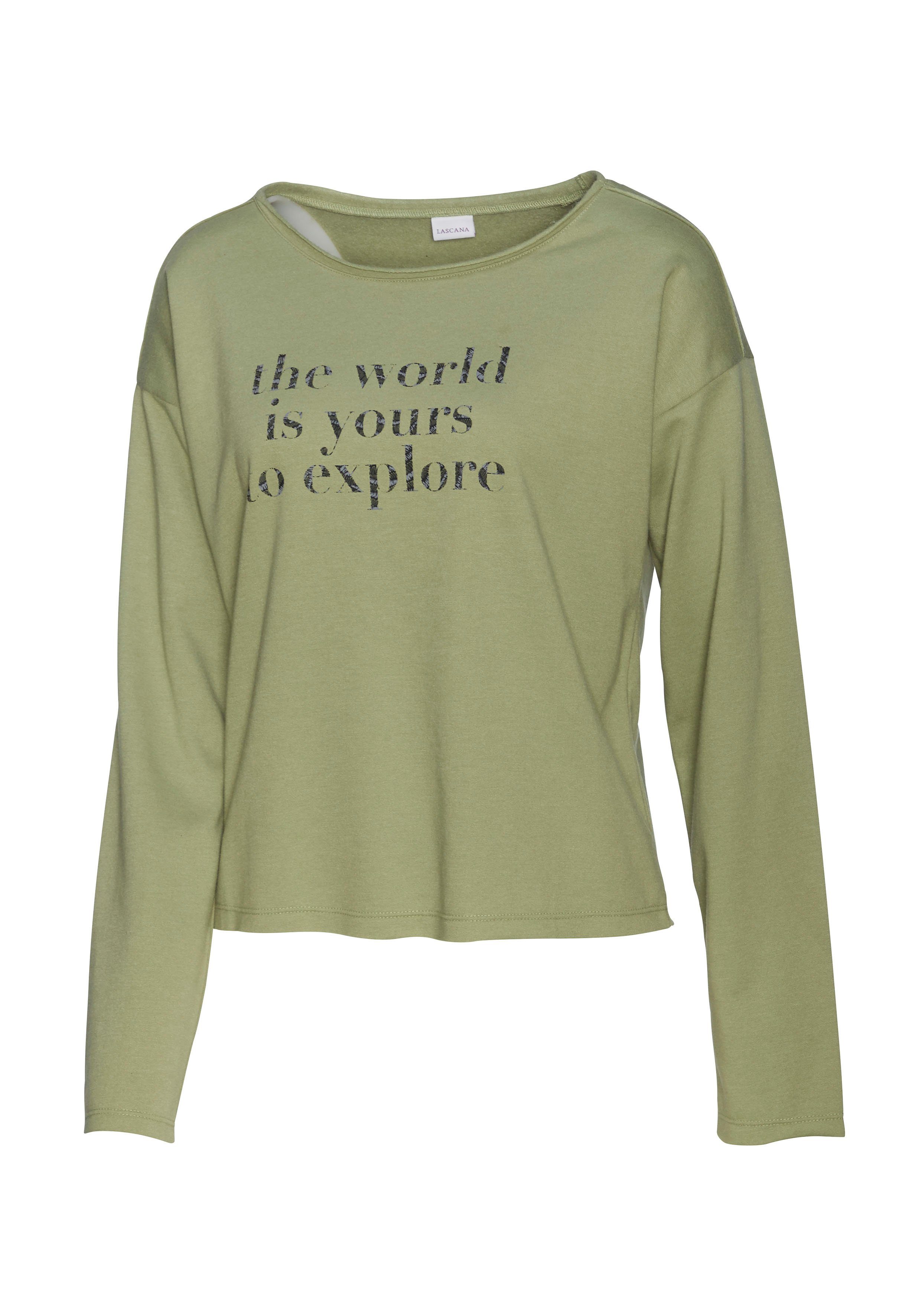 Lascana Sweatshirt met statement print, loungepak