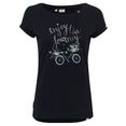 ragwear t-shirt florah print organic met positieve statement-print blauw
