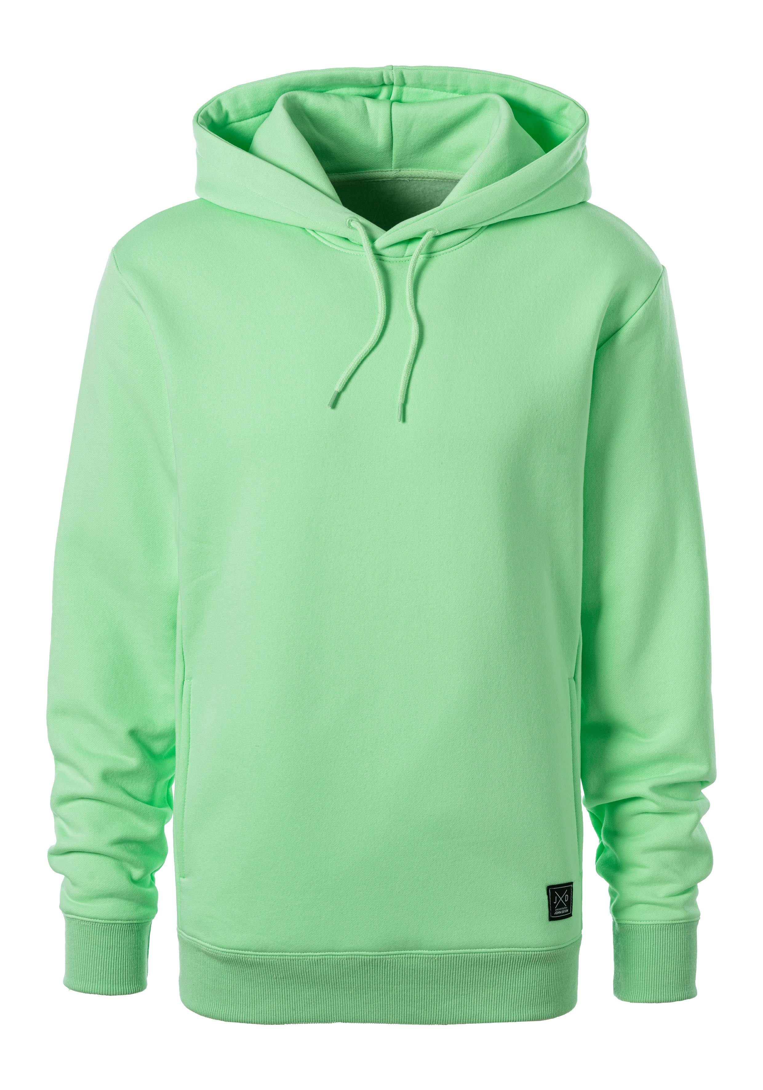 John Devin Hoodie Langarm, sweatshirt met ronde hals en capuchon, katoenmix