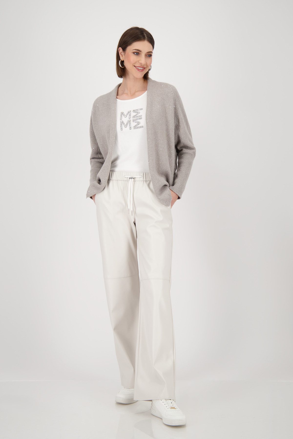 Monari Gebreide cape Jacket gebreide omslag