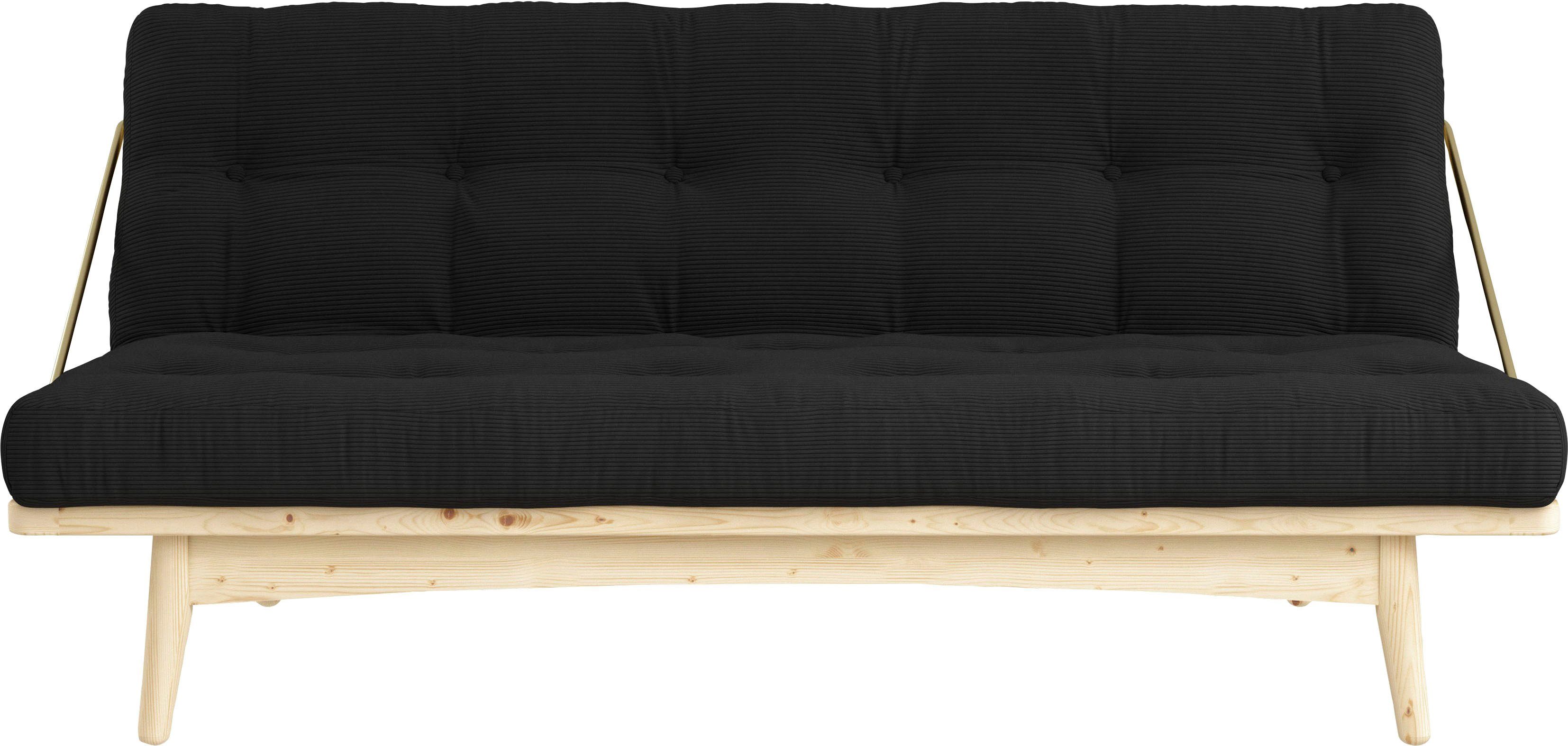 Karup Slaapbank FOLK van massief grenenhout, incl. futonmatras zwart, slaapbanken, Breedte ligoppervlak: 190 cm, Lengte ligoppervlak: 130 cm