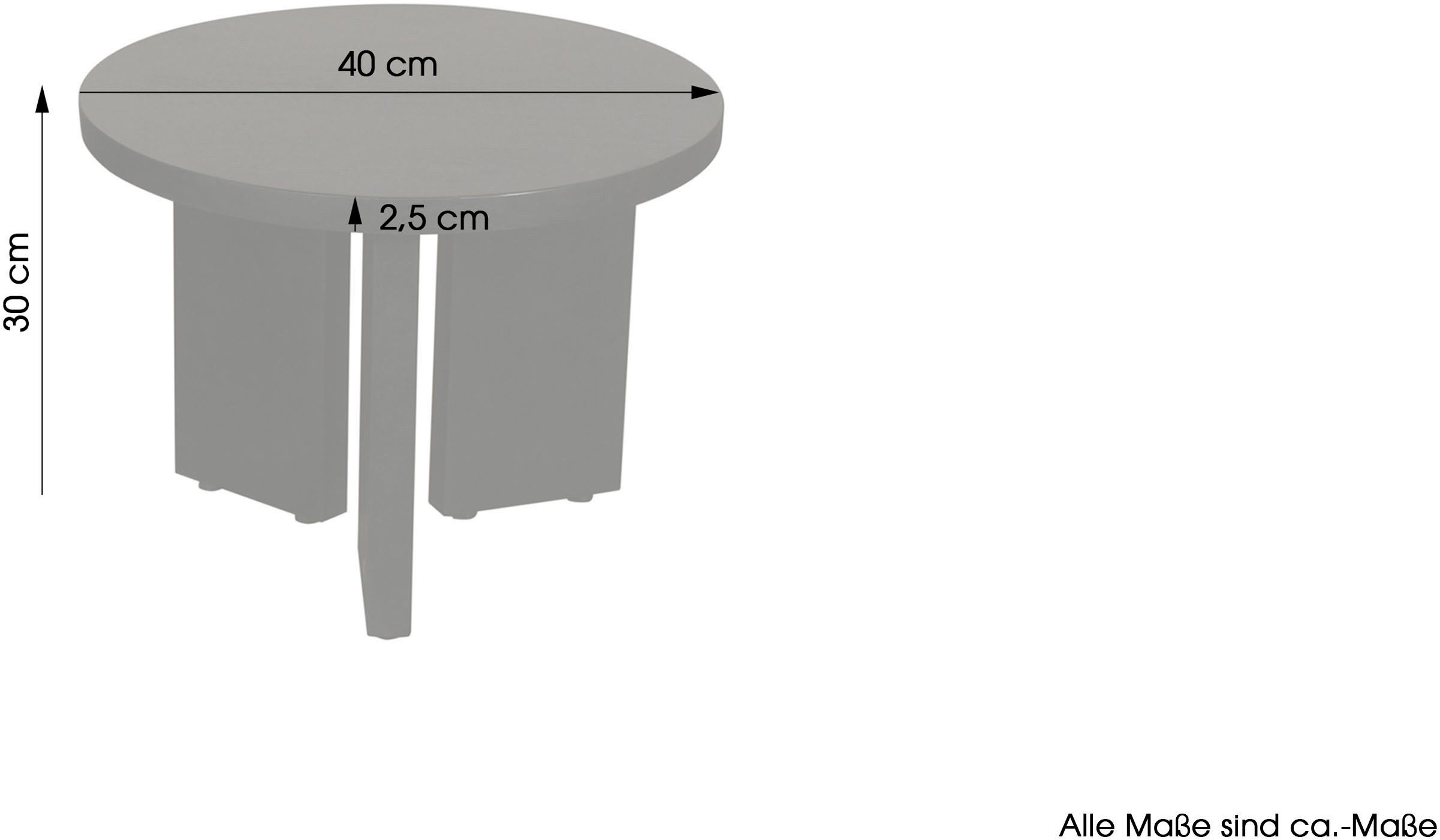 byLIVING Salontafel Round uit 2,5 cm dik massief hout zwart, afzonderlijk of in set verstelbaar (1 stuk)