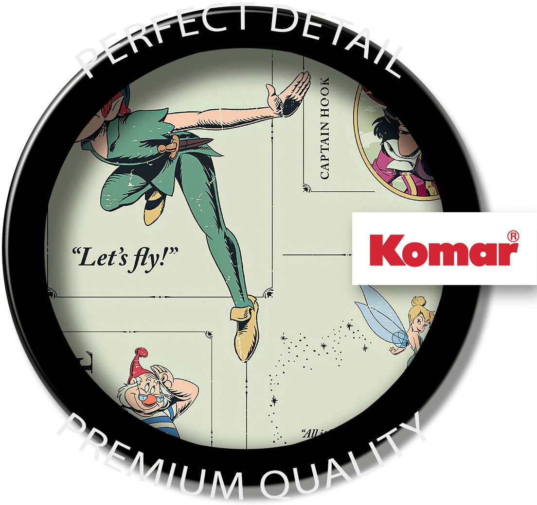 Komar Artprint op linnen Peter Pan Let´s Fly! - Afmeting 40 x 60 cm Canvasdoek met echt houten frame, kinderkamer (1 stuk)