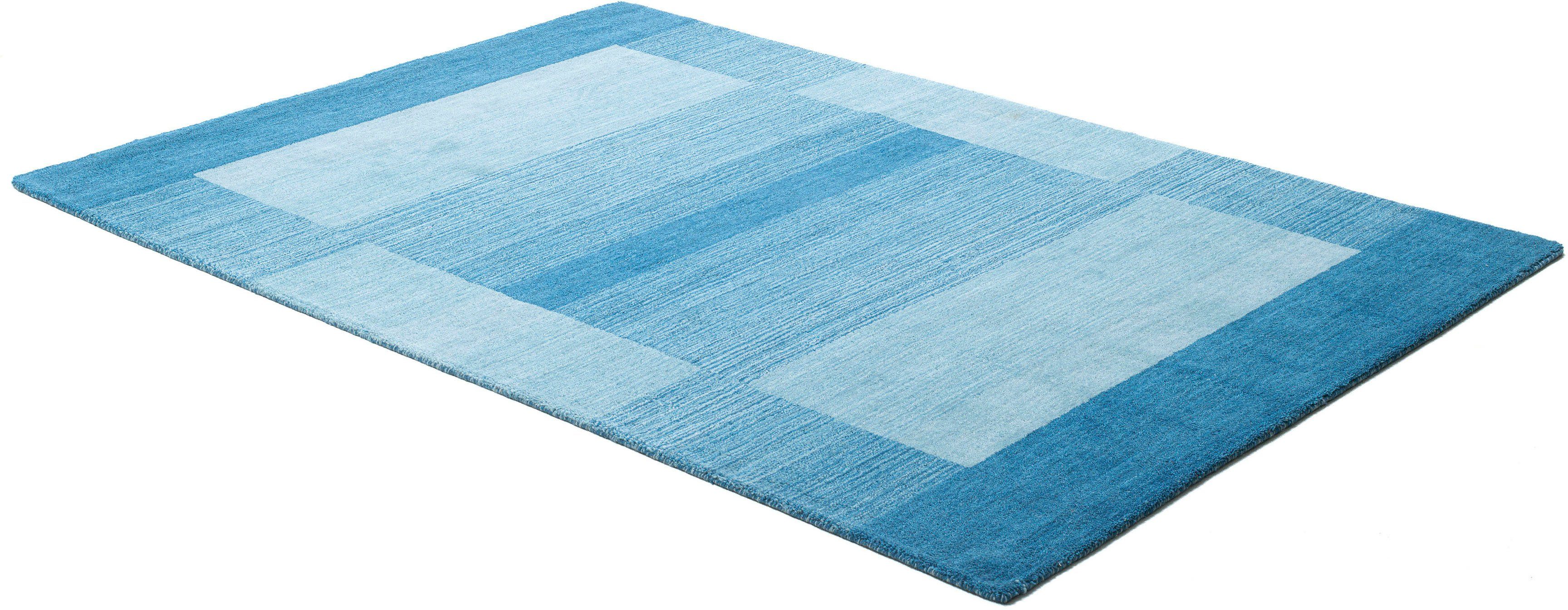 THEKO Wollen kleed Gabbeh super, Handgeweven vloerkleed, randdessin, zuivere wol, met de hand geweven