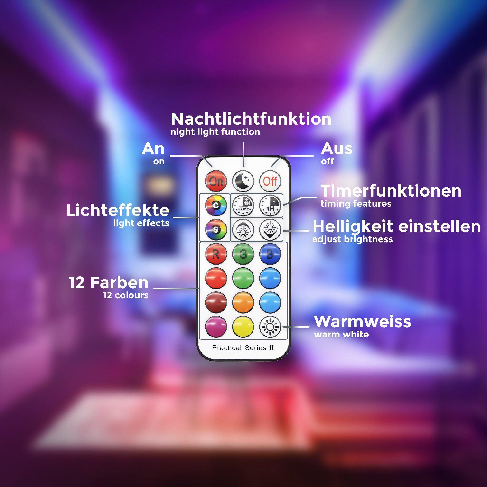B.K.Licht Ledinbouwlamp 5-pack badkamer inbouwspots, IP44, RGB inbouwspots, met afstandsbediening (5 stuks)