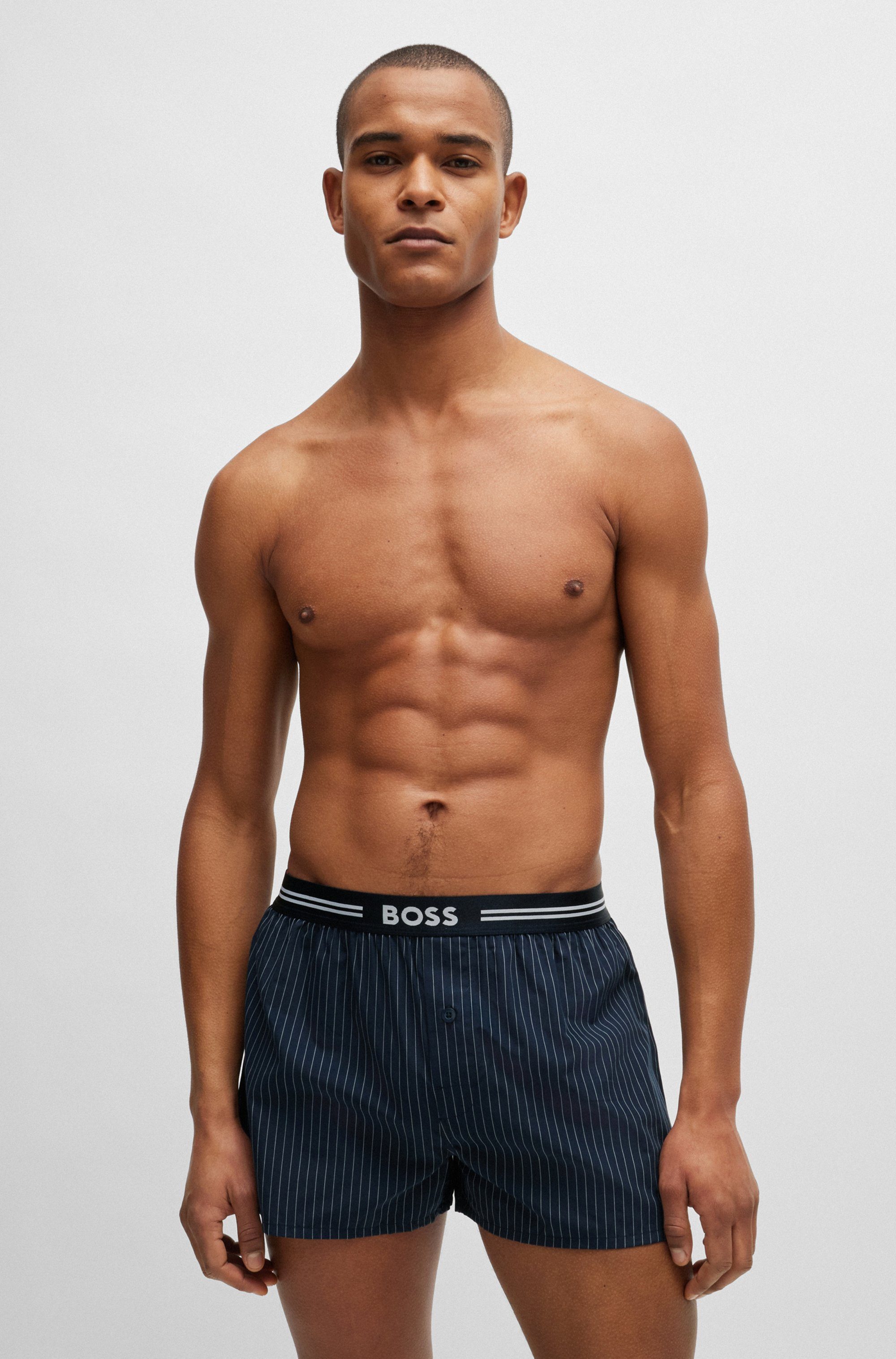 BOSS Boxershort 3P WOVEN BOXER met opening met knop (3 stuks)