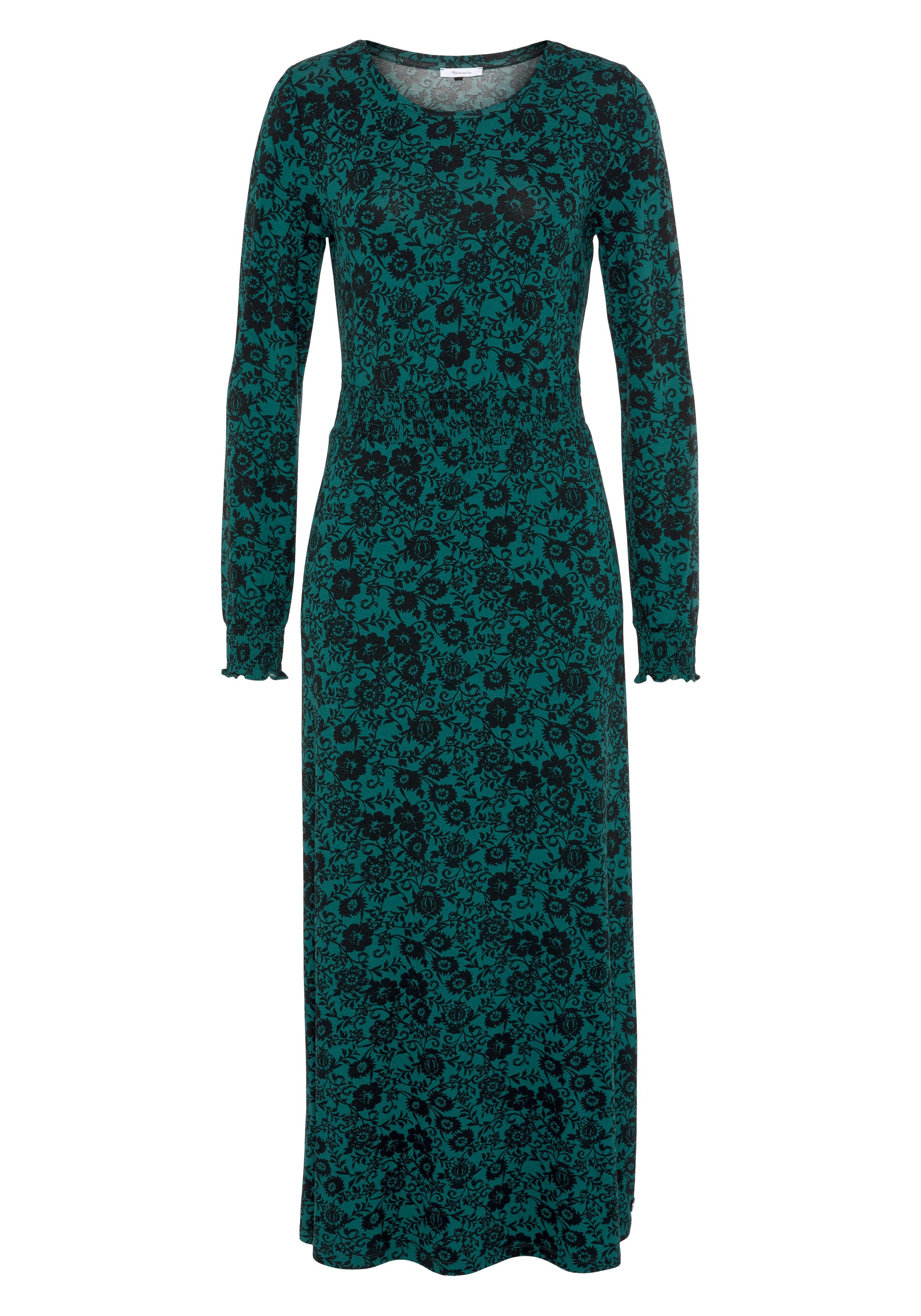 Tamaris Maxi-jurk figuurvolgend, van jersey, lange mouwen, met ronde hals