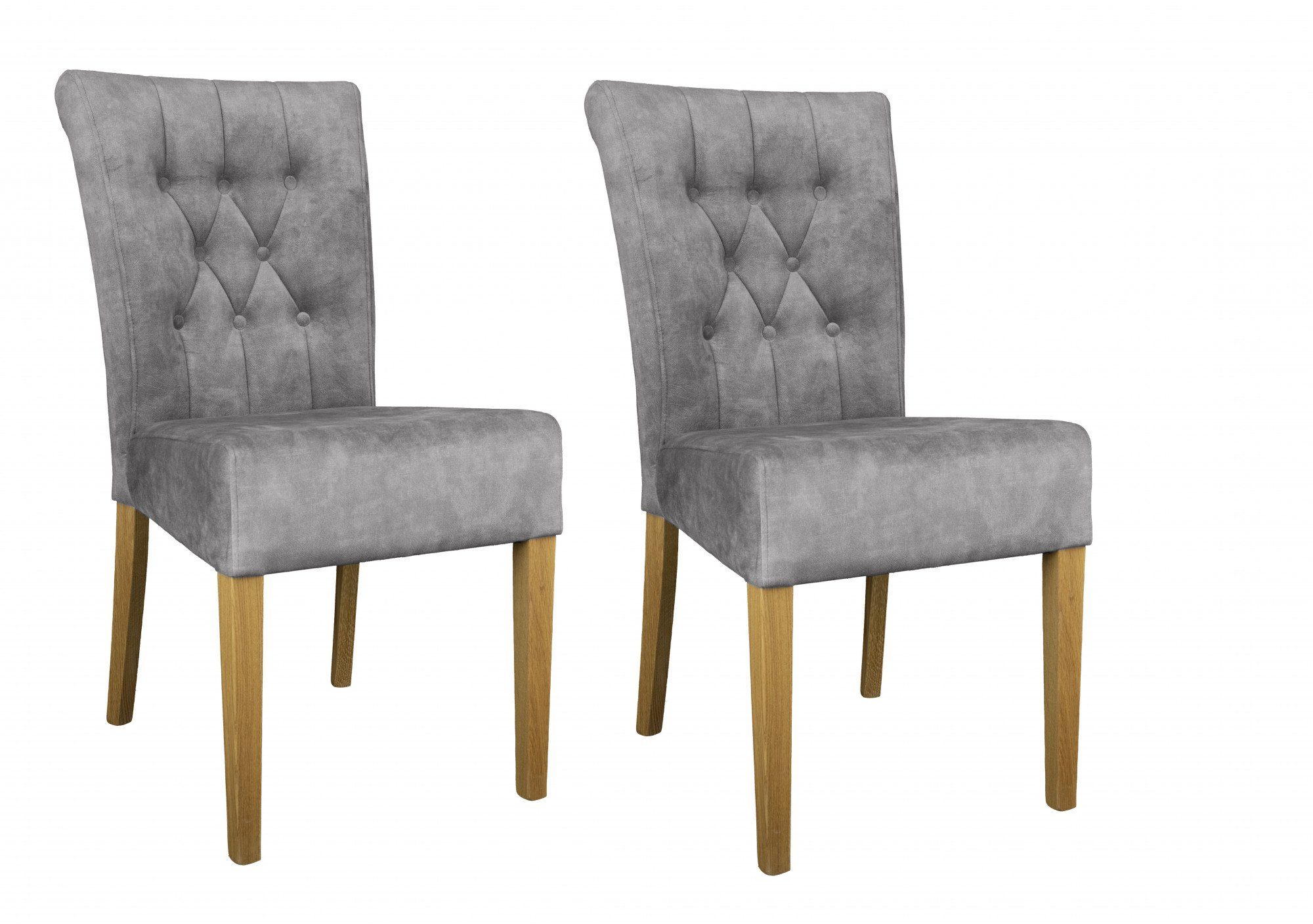 Home affaire Stoel met 4 poten Ravenna Eetkamerstoel met capitonnage (set, 2 stuks)