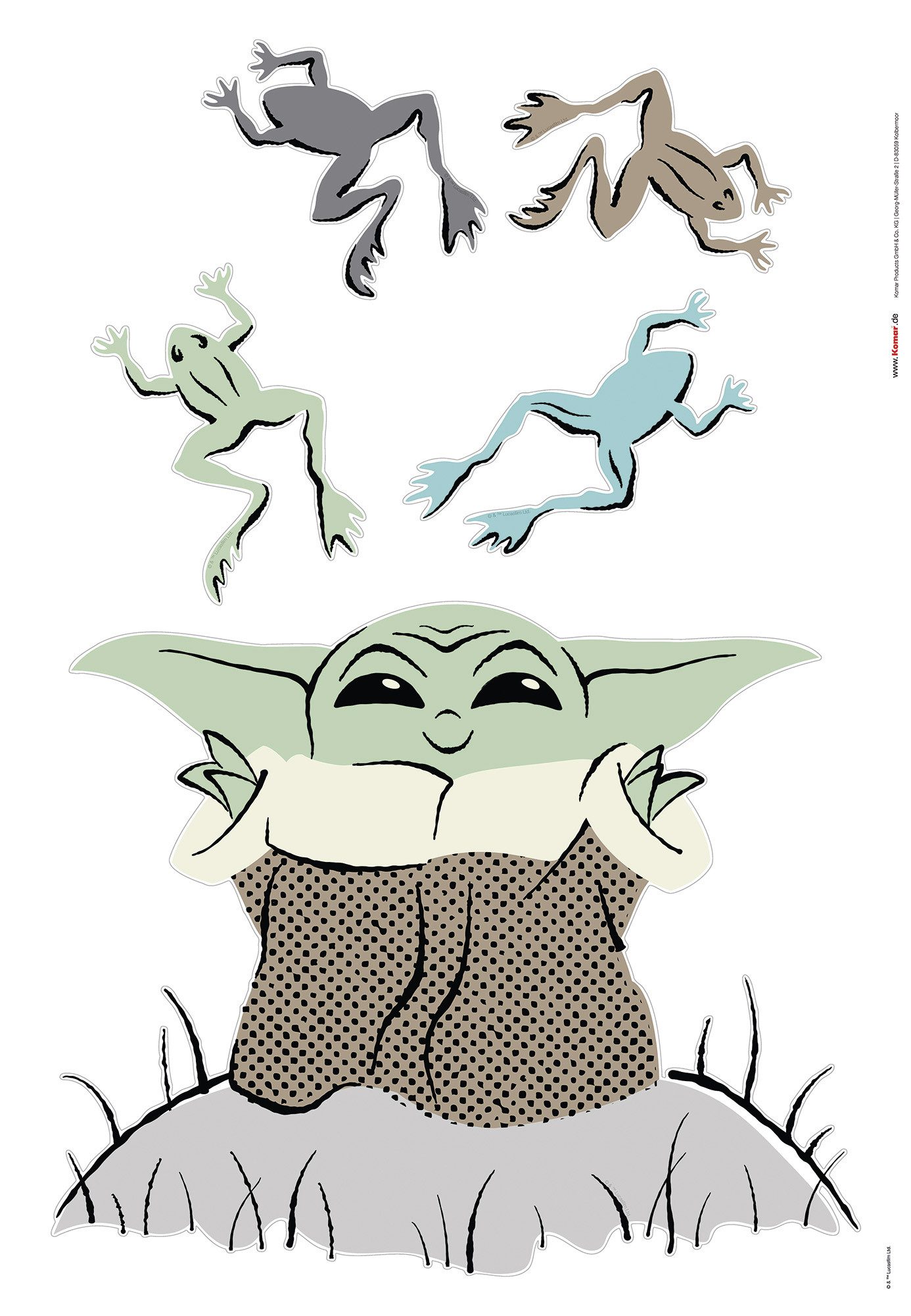 Komar Wandfolie Star Wars The Mandalorian Grogu Enchanted Frogs (1 stuk)