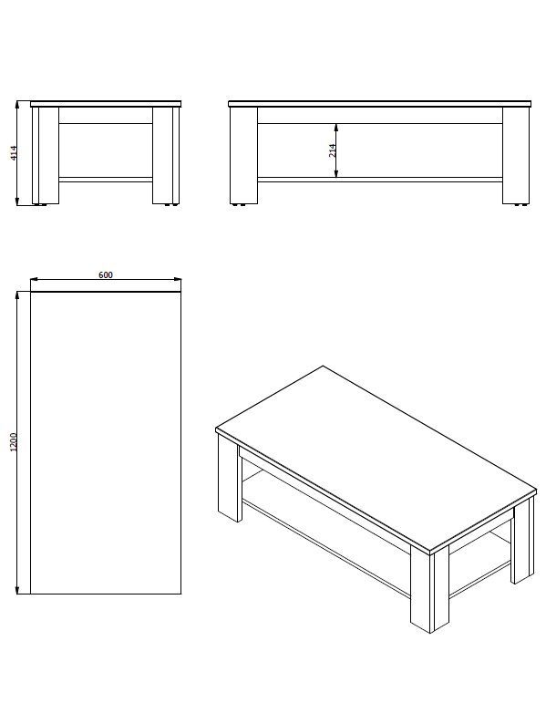 Home affaire Salontafel Oscar CT met plank