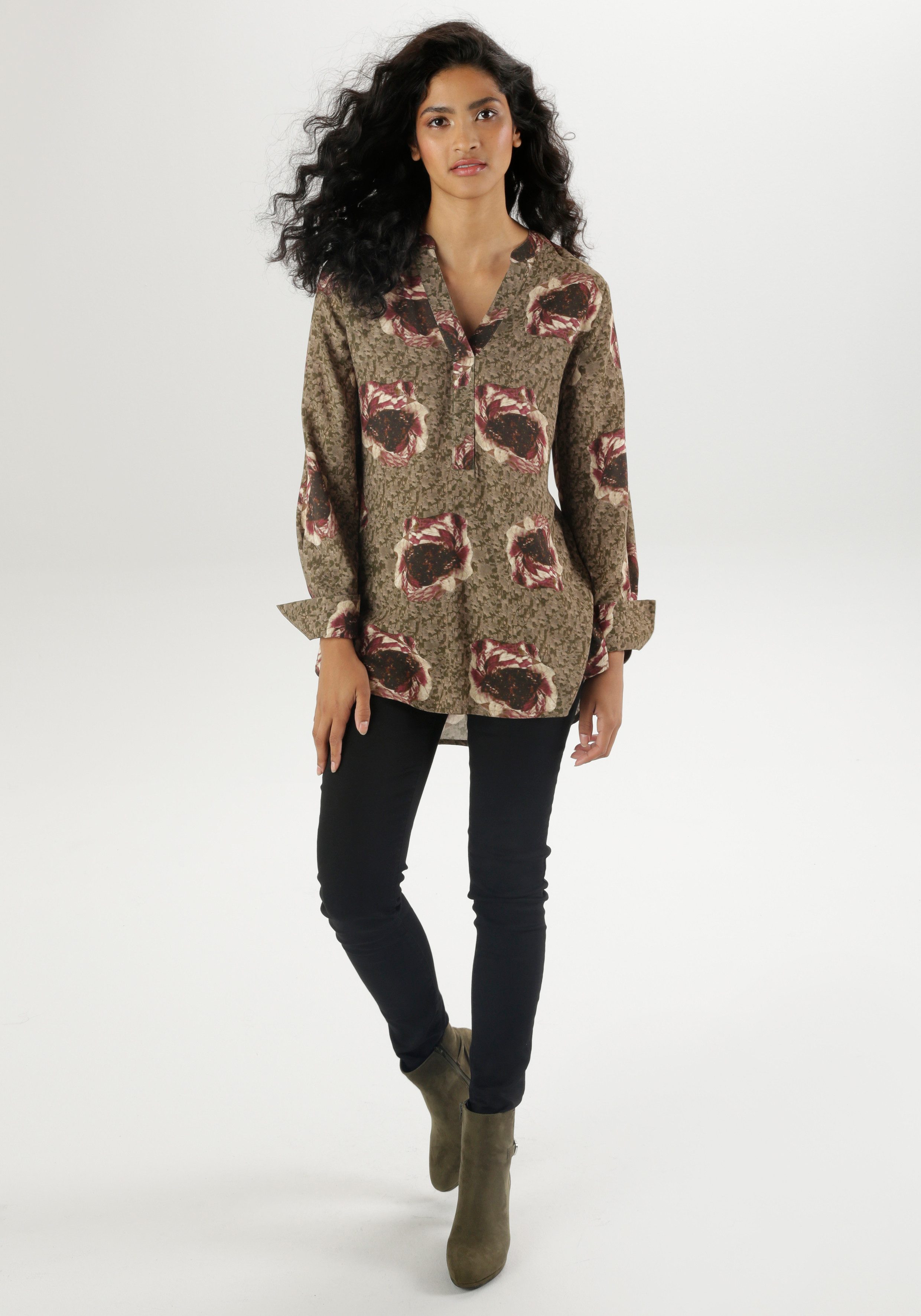 Aniston SELECTED Lange blouse met asymmetrische snit: achter langer dan voor