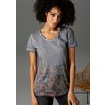 aniston casual t-shirt in trendy oil-dyed-wassing grijs