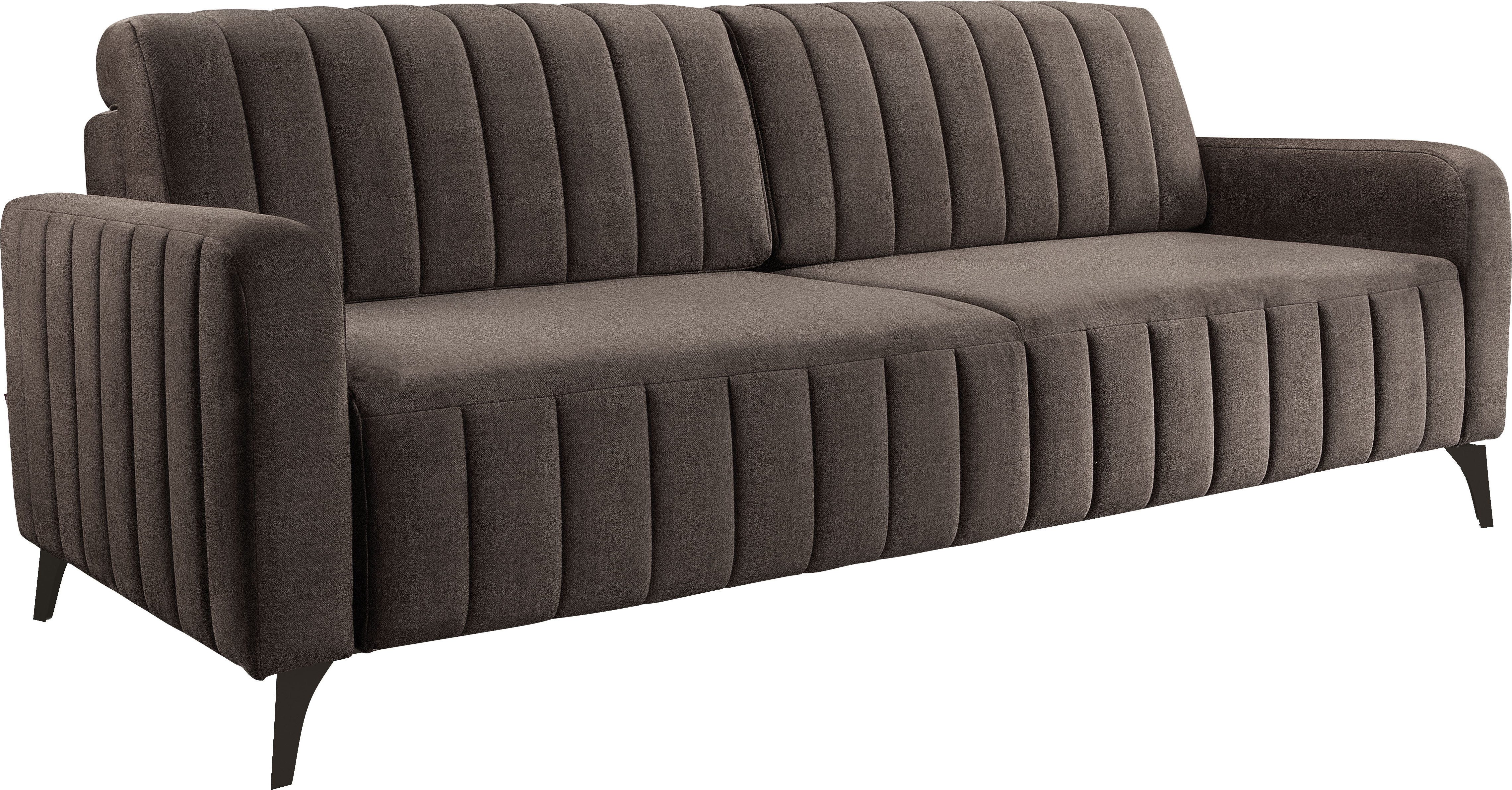 exxpo - sofa fashion 3-zitsbank Grande, hoogwaardige slaapbank van microvelours met slaapbank functie en bedbox, comfortabele binnenvering