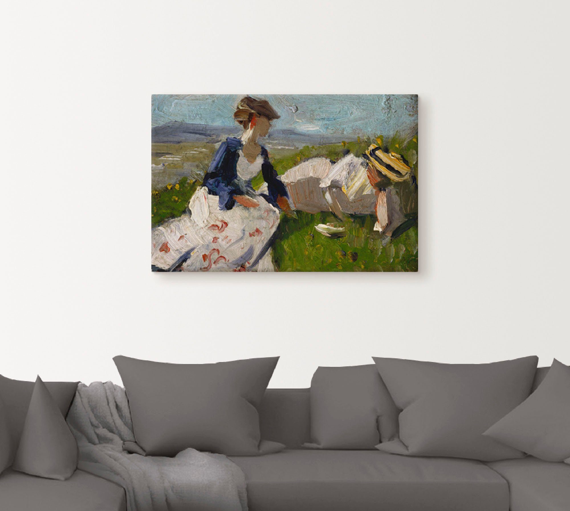 Artland Artprint Twee vrouwen bij de berg als artprint van aluminium, artprint op linnen, muursticker of poster in verschillende maten