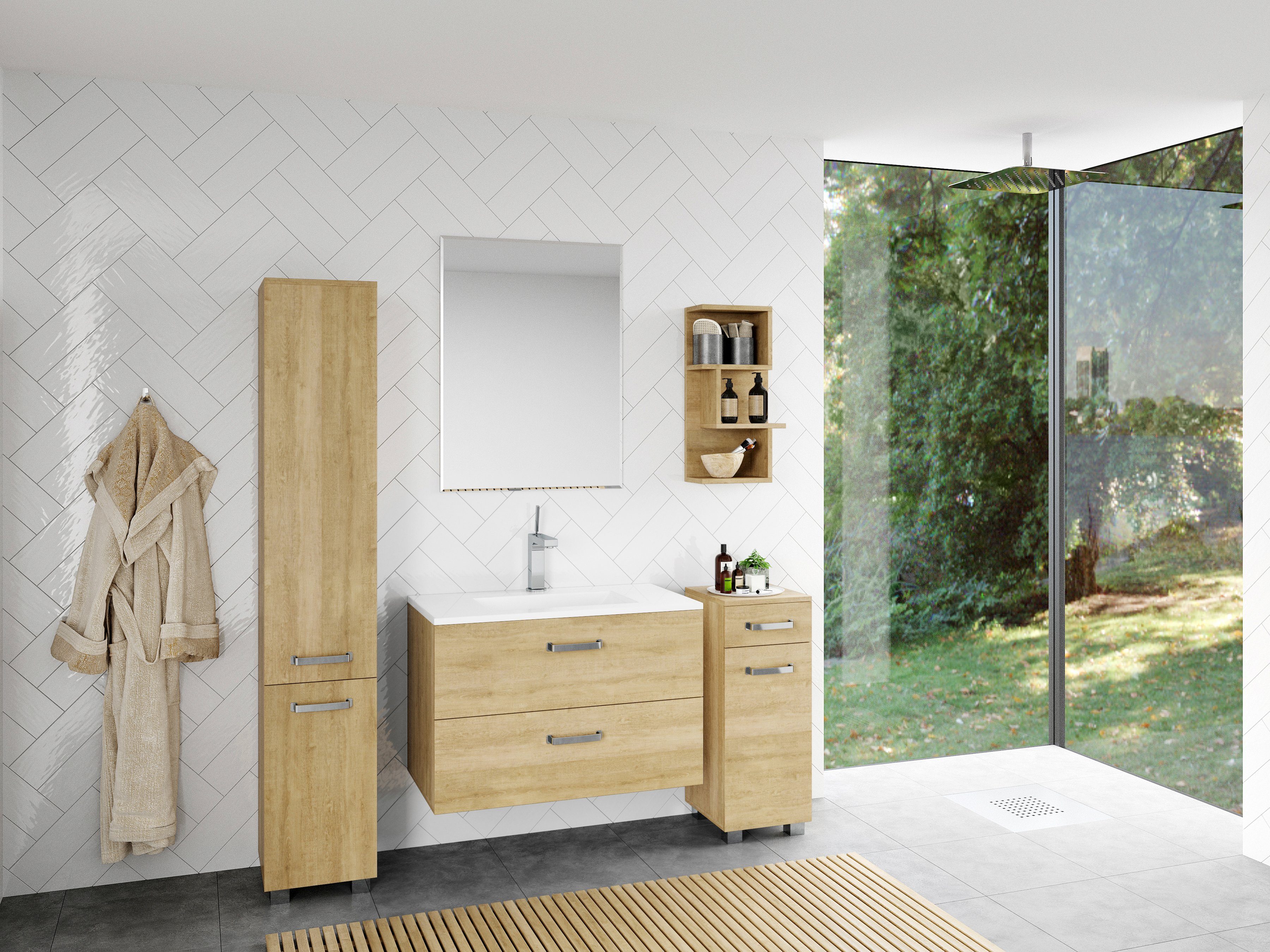 welltime Hoge kast Cosmo Bxdxh: ca. 30x32,5x171,5 cm, verschillende kleuren, 6 vakken