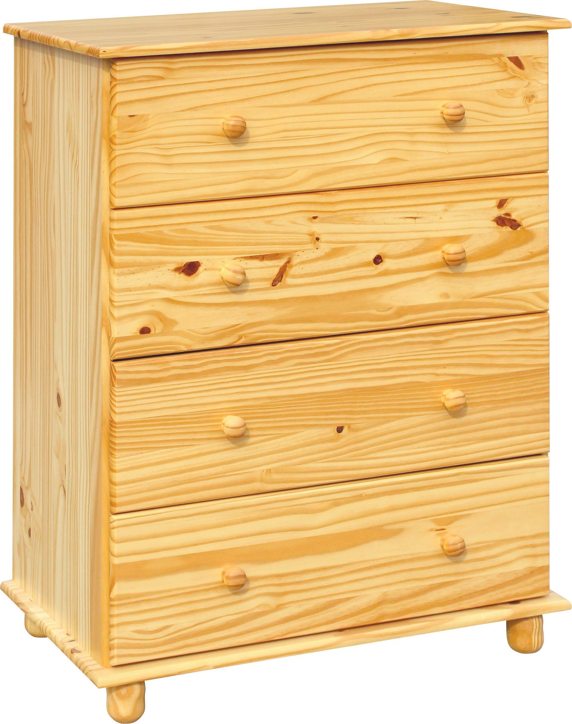 Home affaire Kast Chur gemaakt van massief grenen, breedte 80 cm, hoogte 102 cm dressoirs maat 80x43x102 cm beige