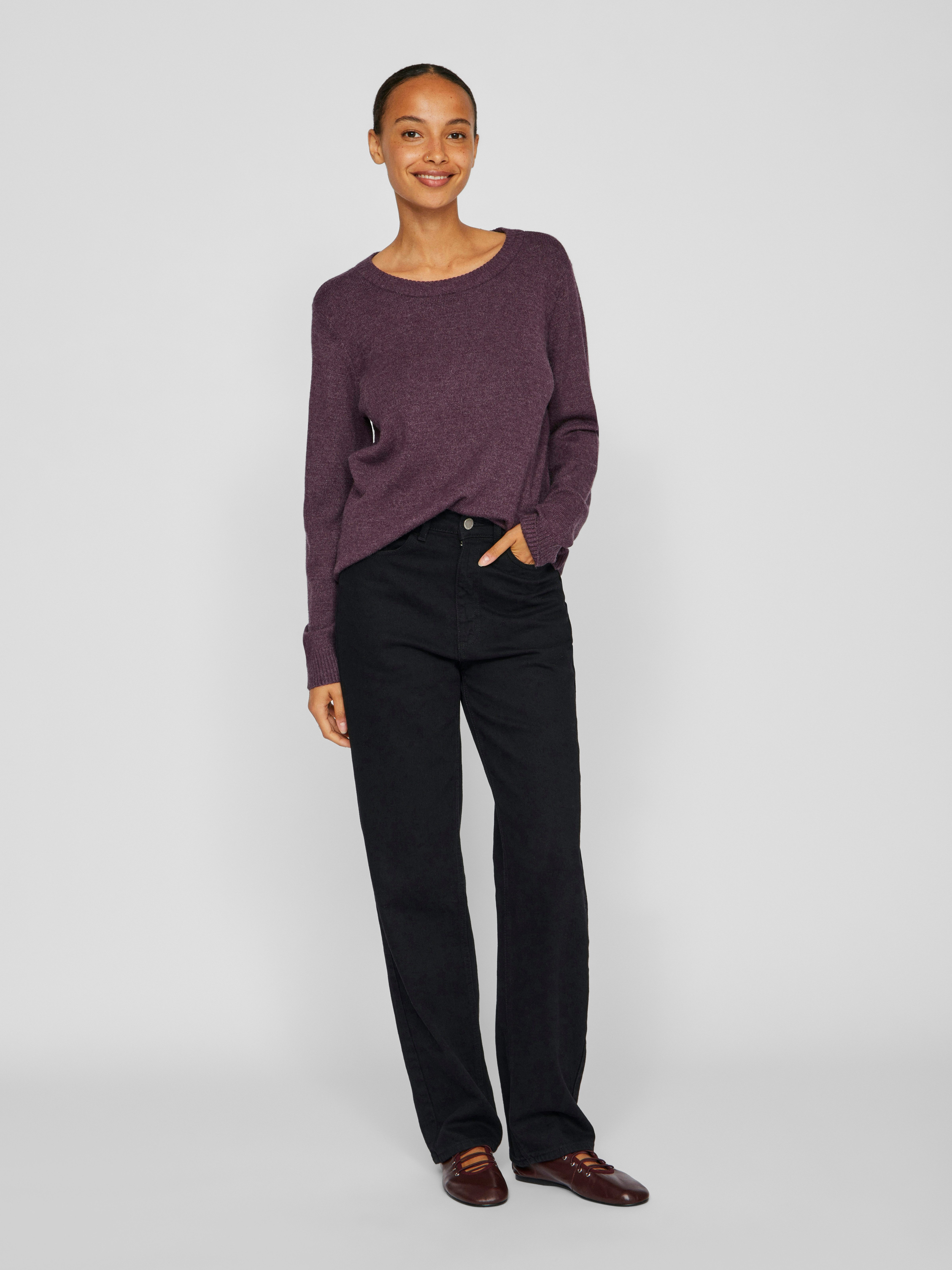 Vila Trui met ronde hals VIRIL O-NECK L S KNIT TOP NOOS