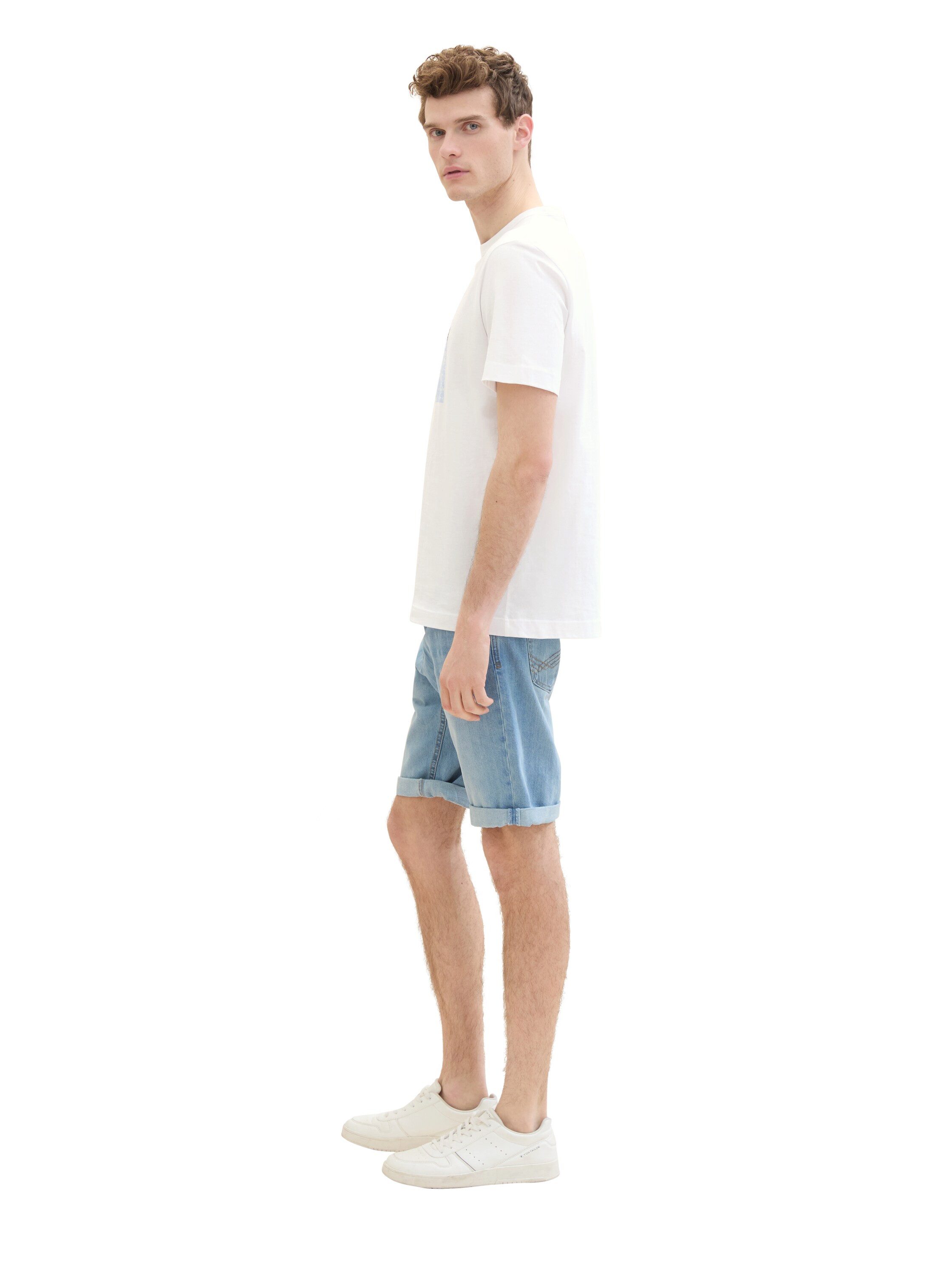 Tom Tailor Jeansbermuda Josh met merklabel