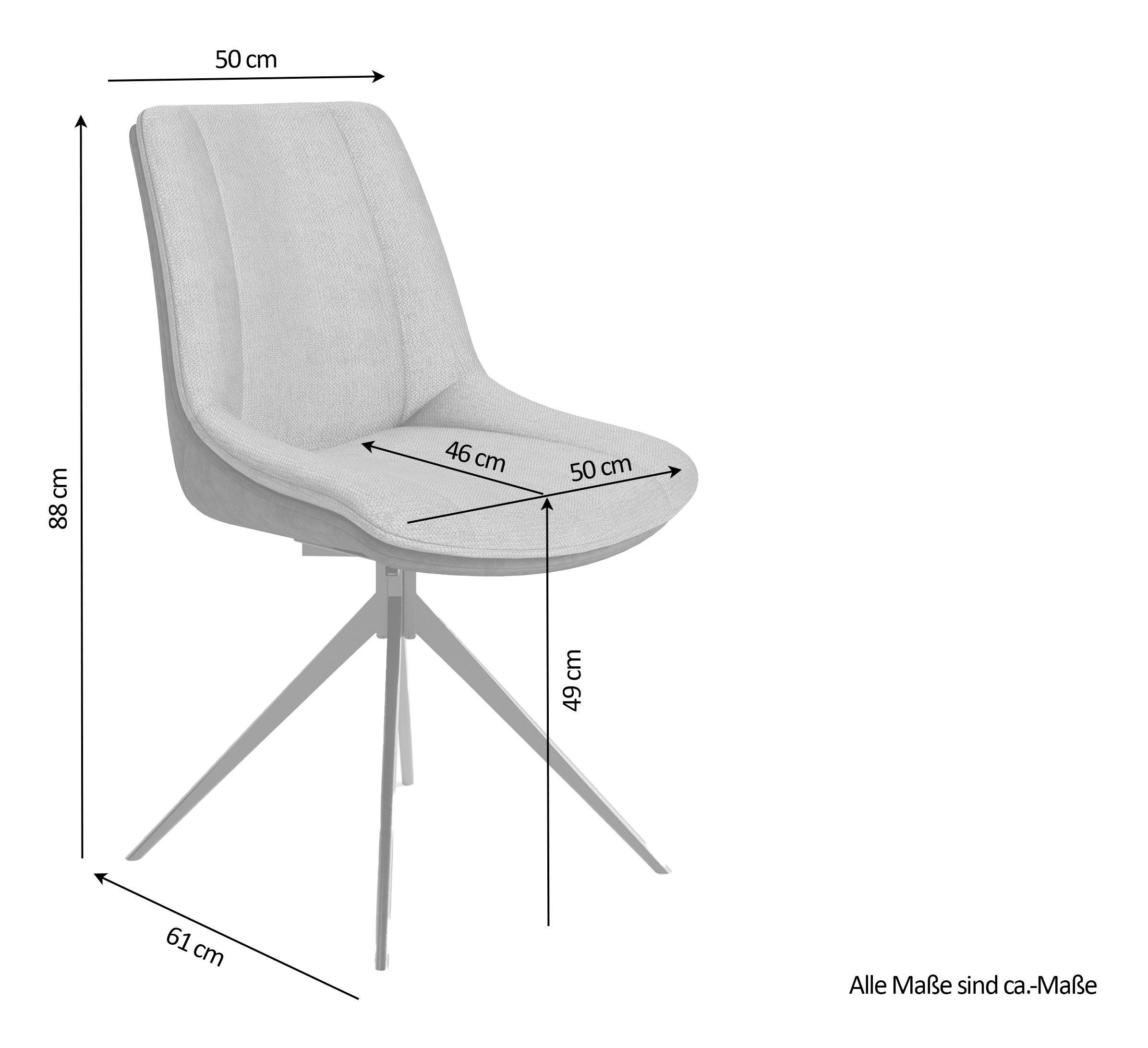 byLIVING Eetkamerstoel Phoenix set van 2 360 graden draaibaar met terugloopfunctie en hoogwaardige bekledingsstoffen (set, 2 stuks)