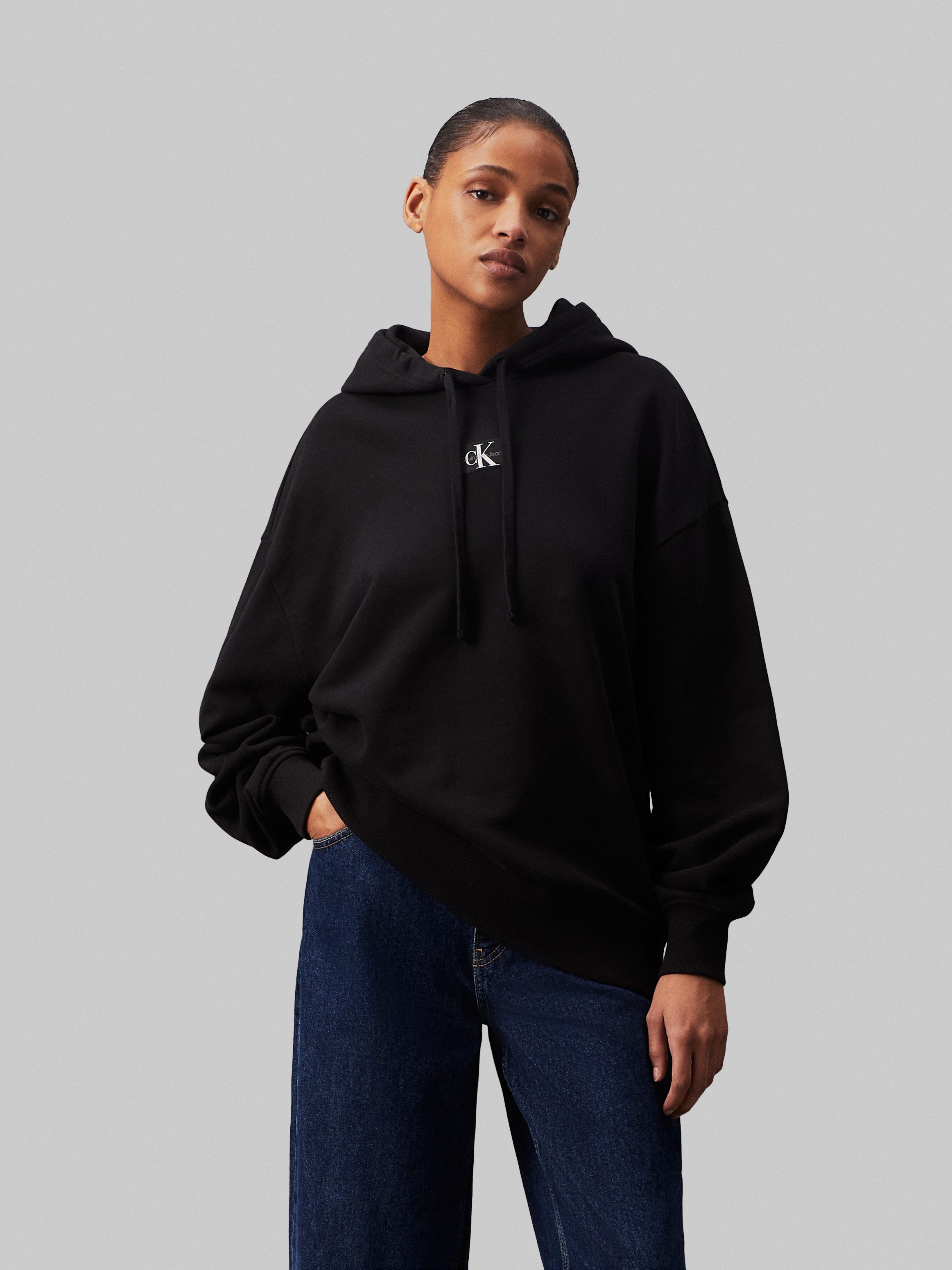 Calvin Klein Lang sweatshirt WOVEN LABEL OVERSIZED HOODIE