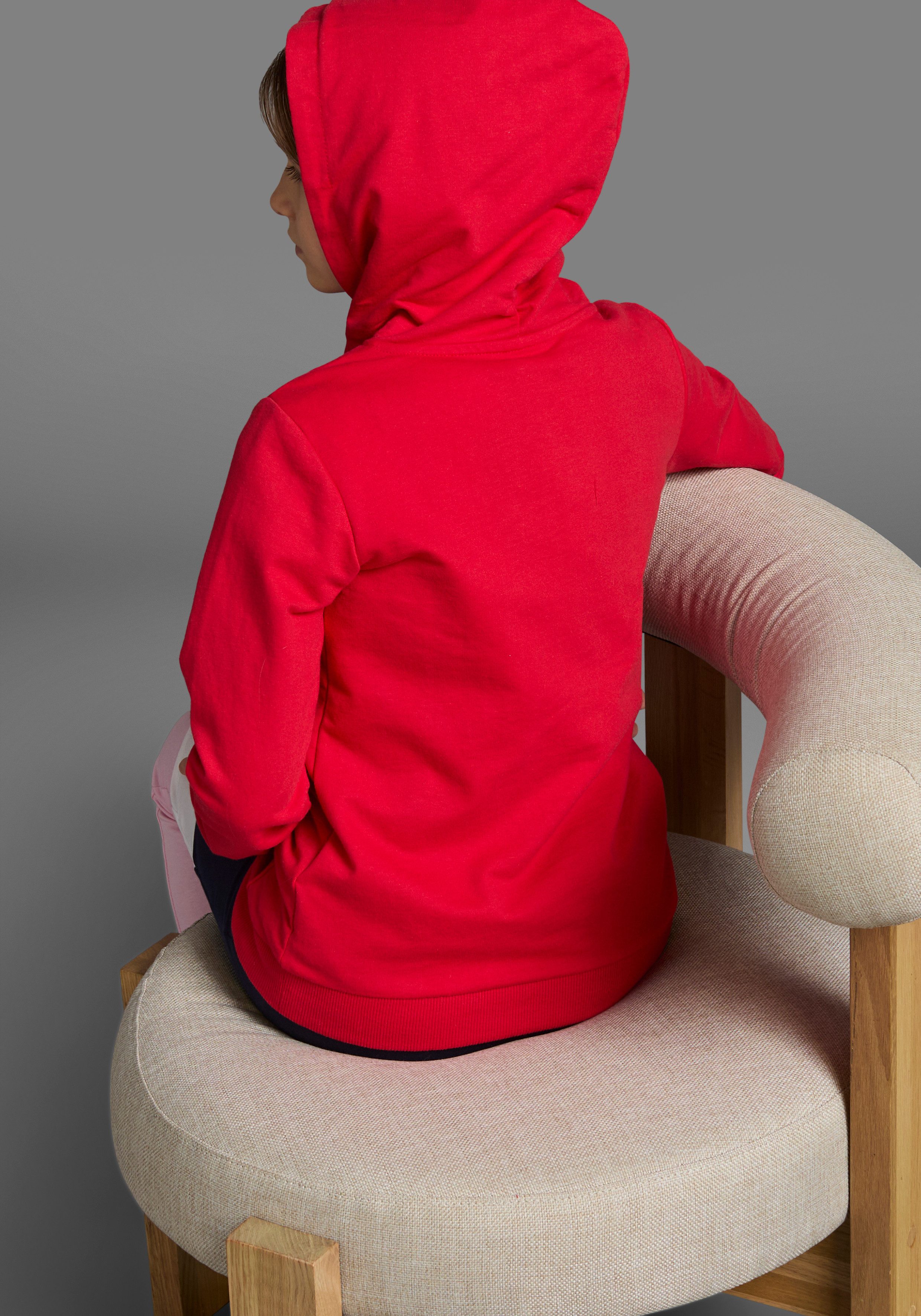 KangaROOS Hoodie met logoprint Lange mouwen, bedrukt, van sweatstof met katoen, met kangoeroezak