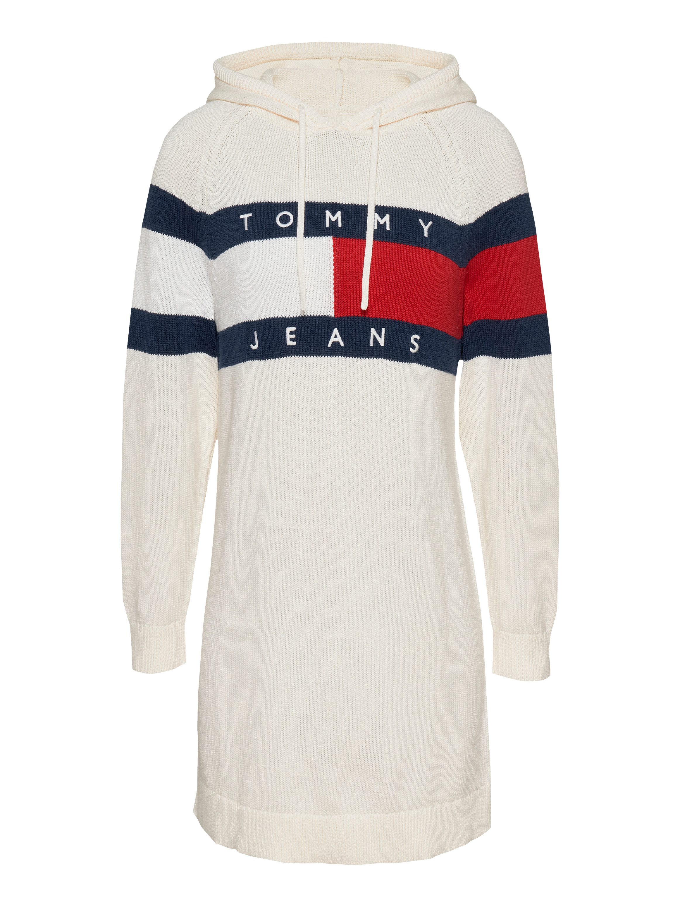 TOMMY JEANS Gebreide jurk TJW FLAG HOOD SWEATER DRESS EXT