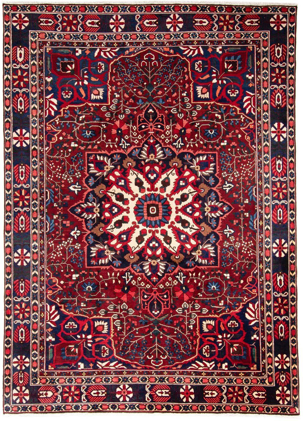 morgenland Wollen kleed Bachtiar medaillon rosso scuro 372 x 242 cm Uniek exemplaar met certificaat