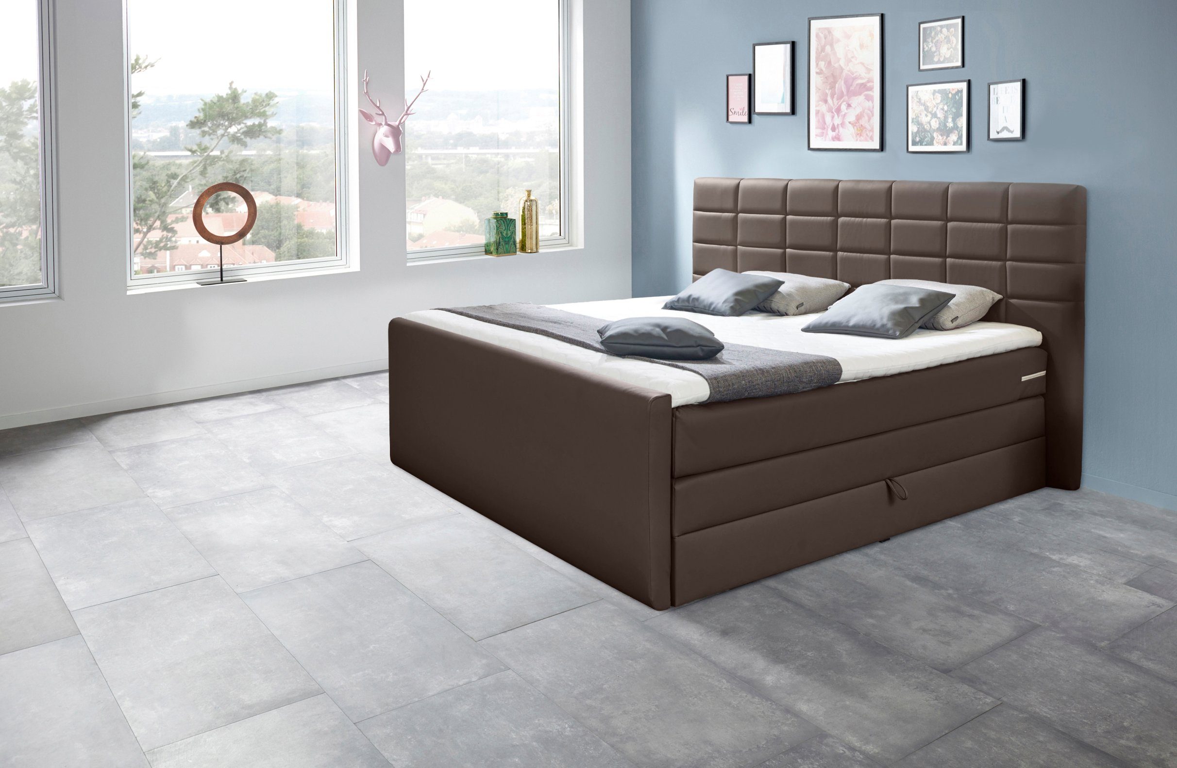 INOSIGN Boxspring Lethbridge incl. bedbox en matrastopper, twee matrastypes in h2