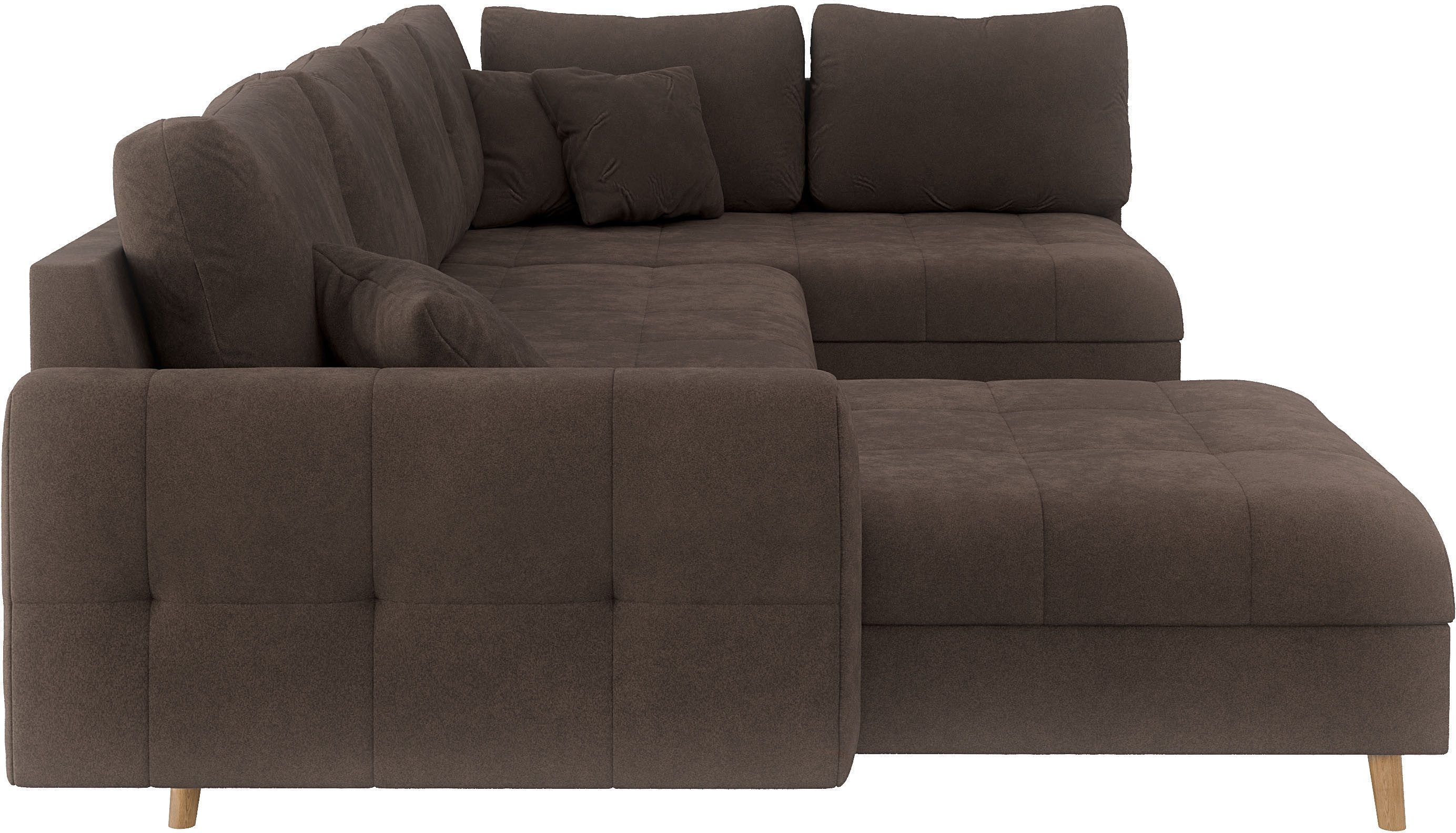Home affaire Zithoek CHARRE U-vorm met ottomane, afmetingen B/D/H: 310/161/81 cm fijne stiksels, losse rug- en sierkussens, ook in cord en bouclé
