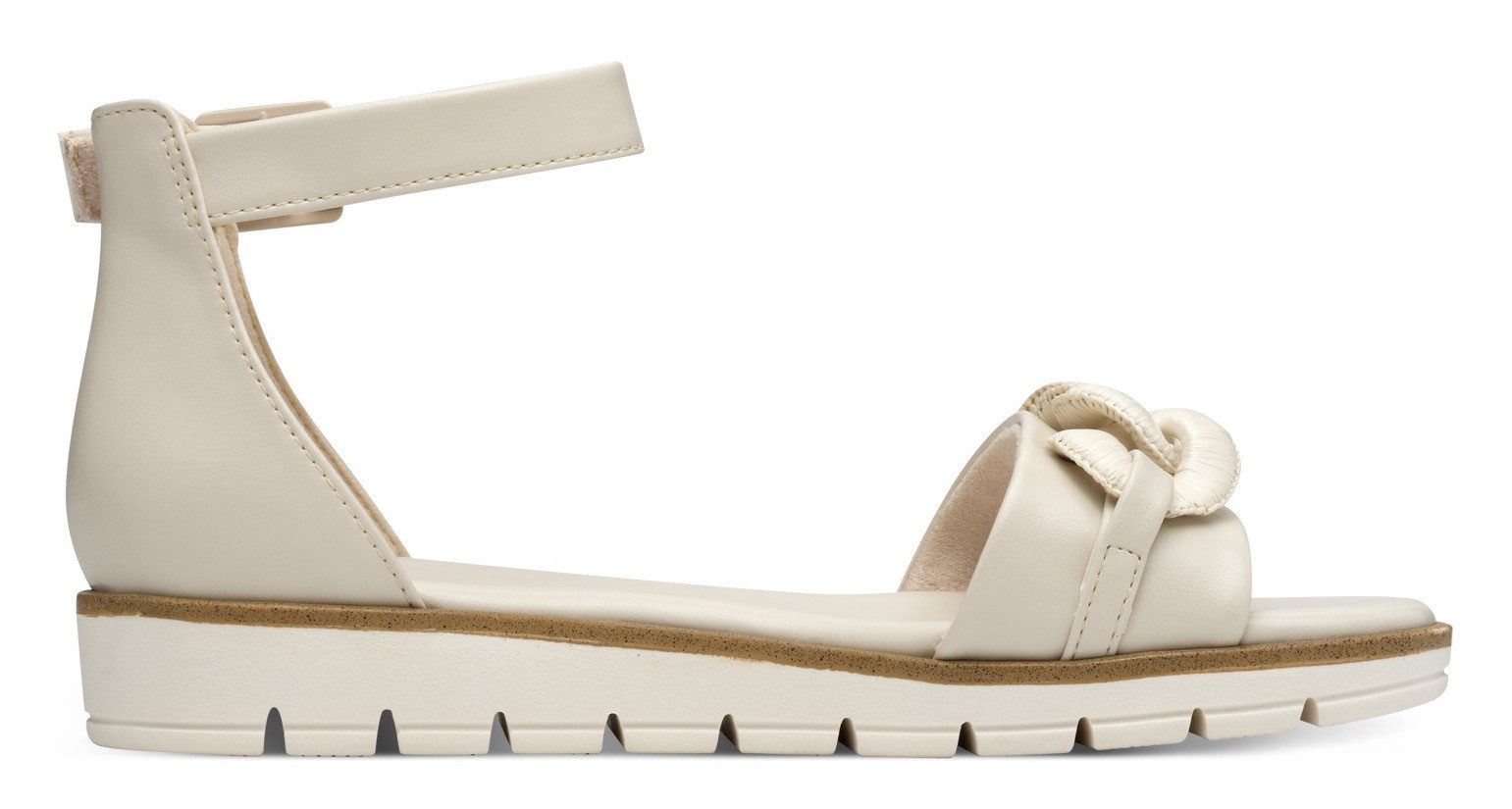 Marco Tozzi Sandalen , sleehak, zomerschoen, sandaal, met sierketting in ton-sur-ton