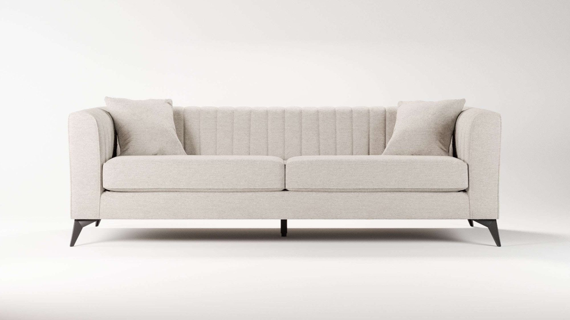 Places of Style 4-zitsbank MATTHEW elegant designsofa, afmetingen B/D/H: 231/86/74 cm XXL, stiksels in de rug, losse zitkussens, inclusief 2. sierkussen