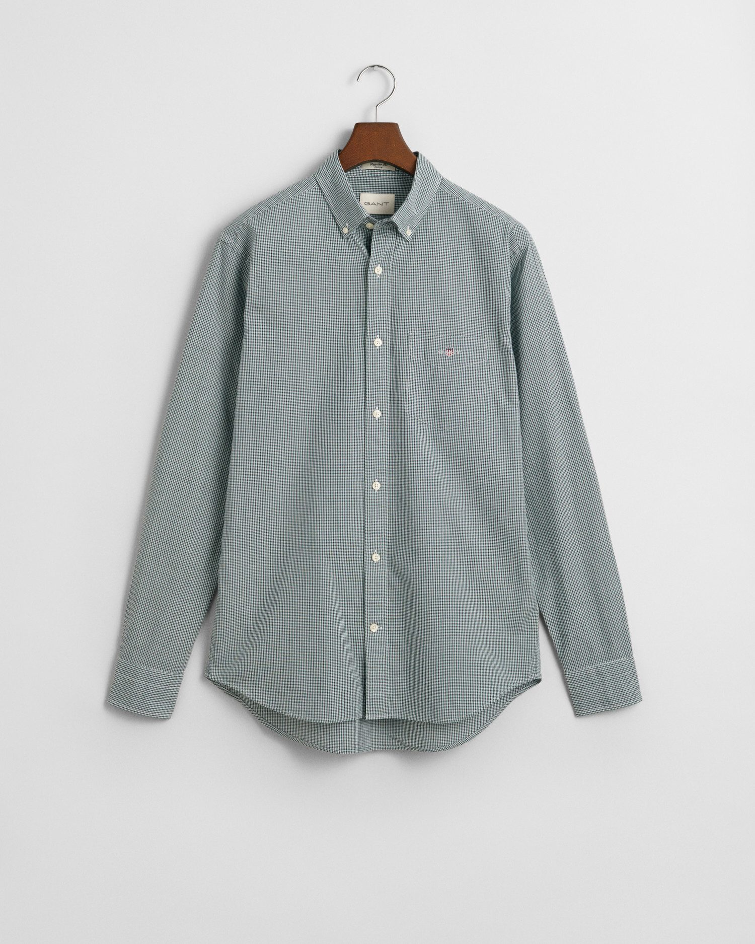 Gant Overhemd met lange mouwen REG POPLIN MICRO GINGHAM SHIRT Regular fit popeline overhemd met Vichy mini-ruit