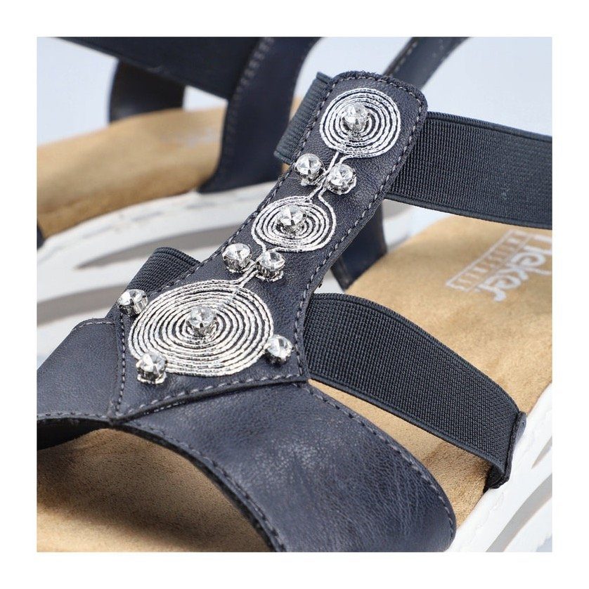 Rieker Sandalen , zomerschoen, sandaal, sleehak, met gestreepte zool