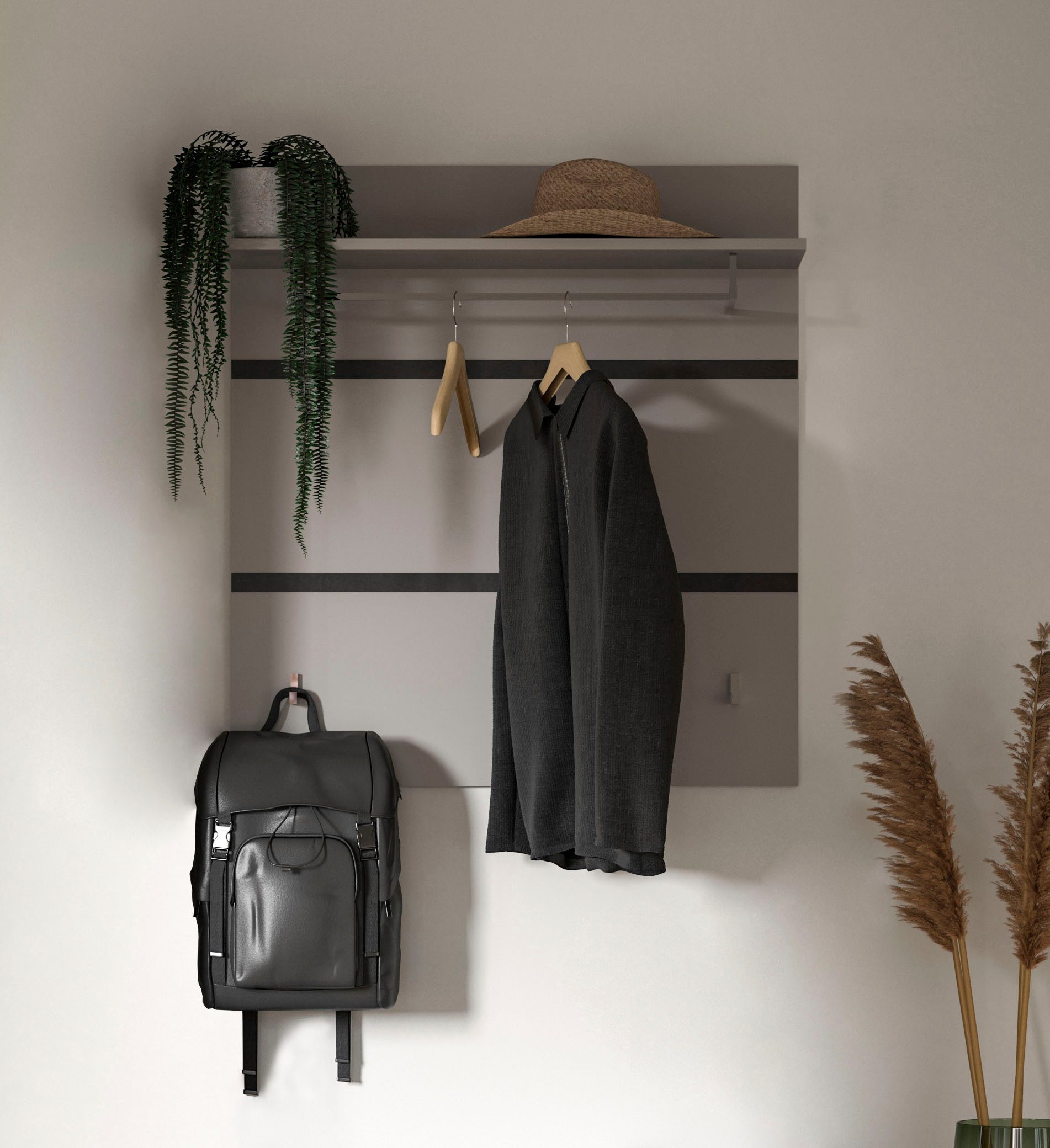 INOSIGN Kapstokpaneel Skygge Kapstok, halmeubel, paneel, breedte 85 cm (1 stuk)