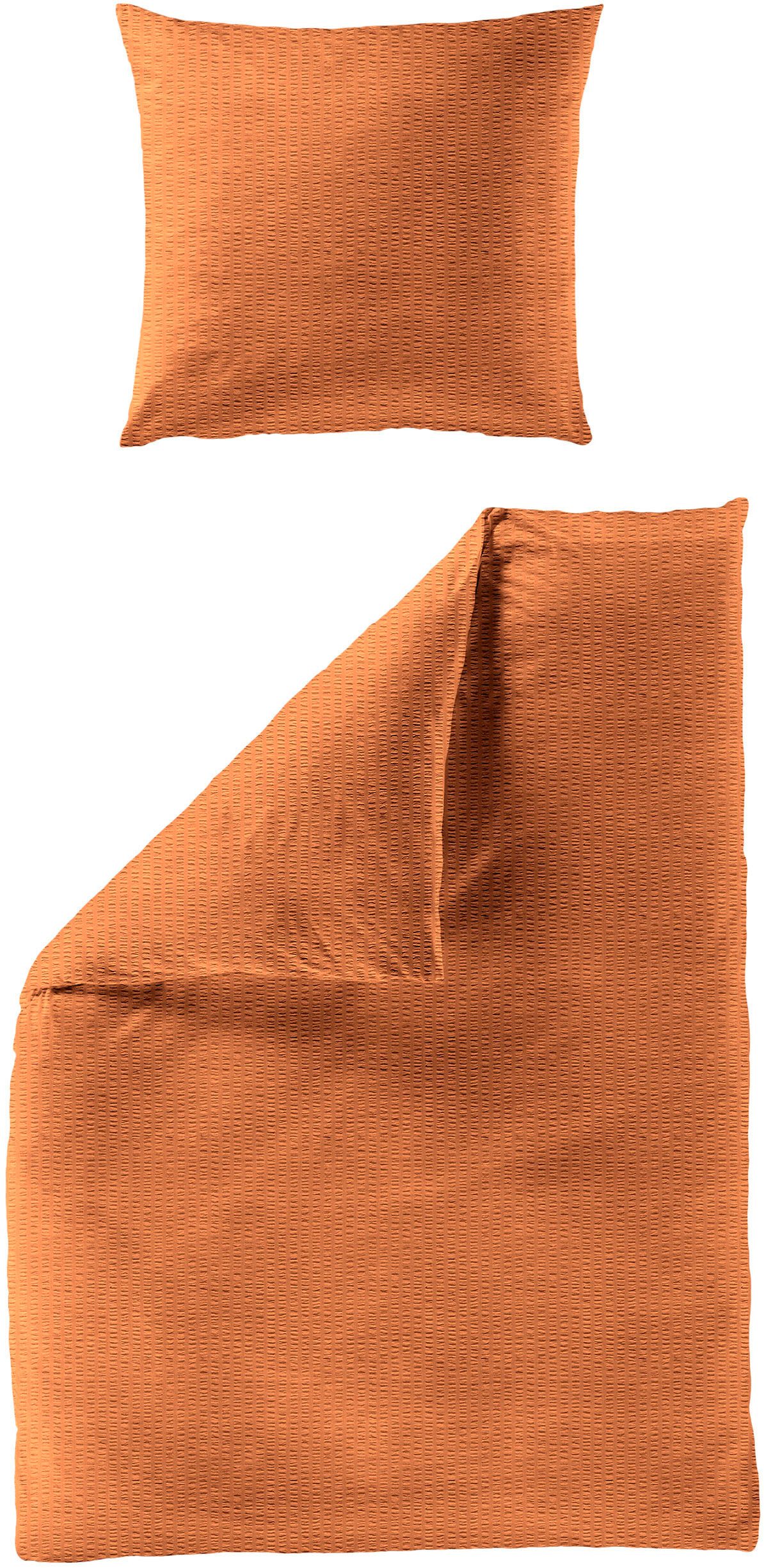 BIERBAUM Overtrekset Chic uni Stijlvol unidesign: Modern en elegant voor elke slaapkamer dekbedovertrekken oranje