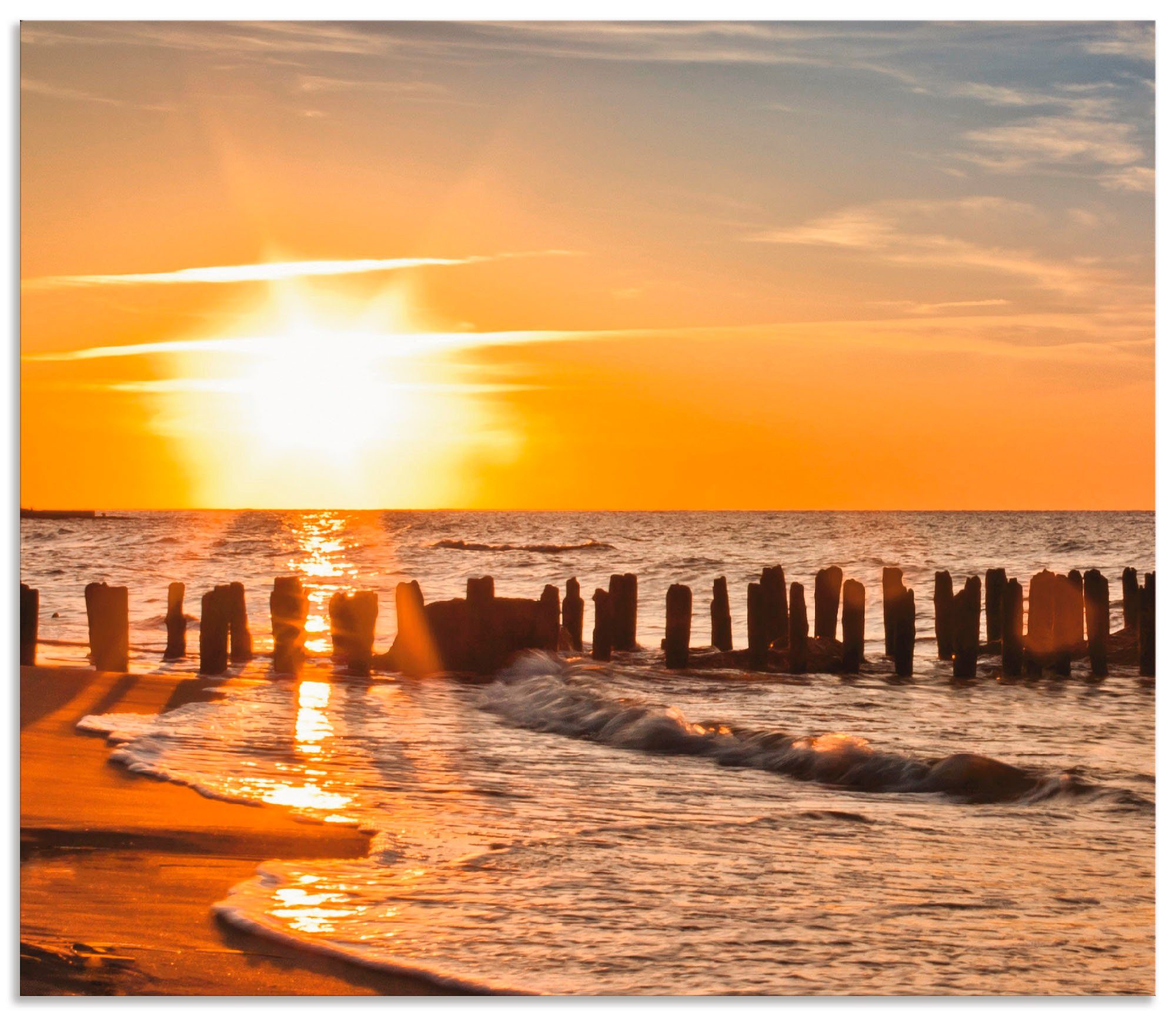 Artland Keukenwand Mooie zonsondergang aan het strand zelfklevend in vele maten - spatscherm keuken achter kookplaat en spoelbak als wandbescherming tegen vet, water en vuil - acht