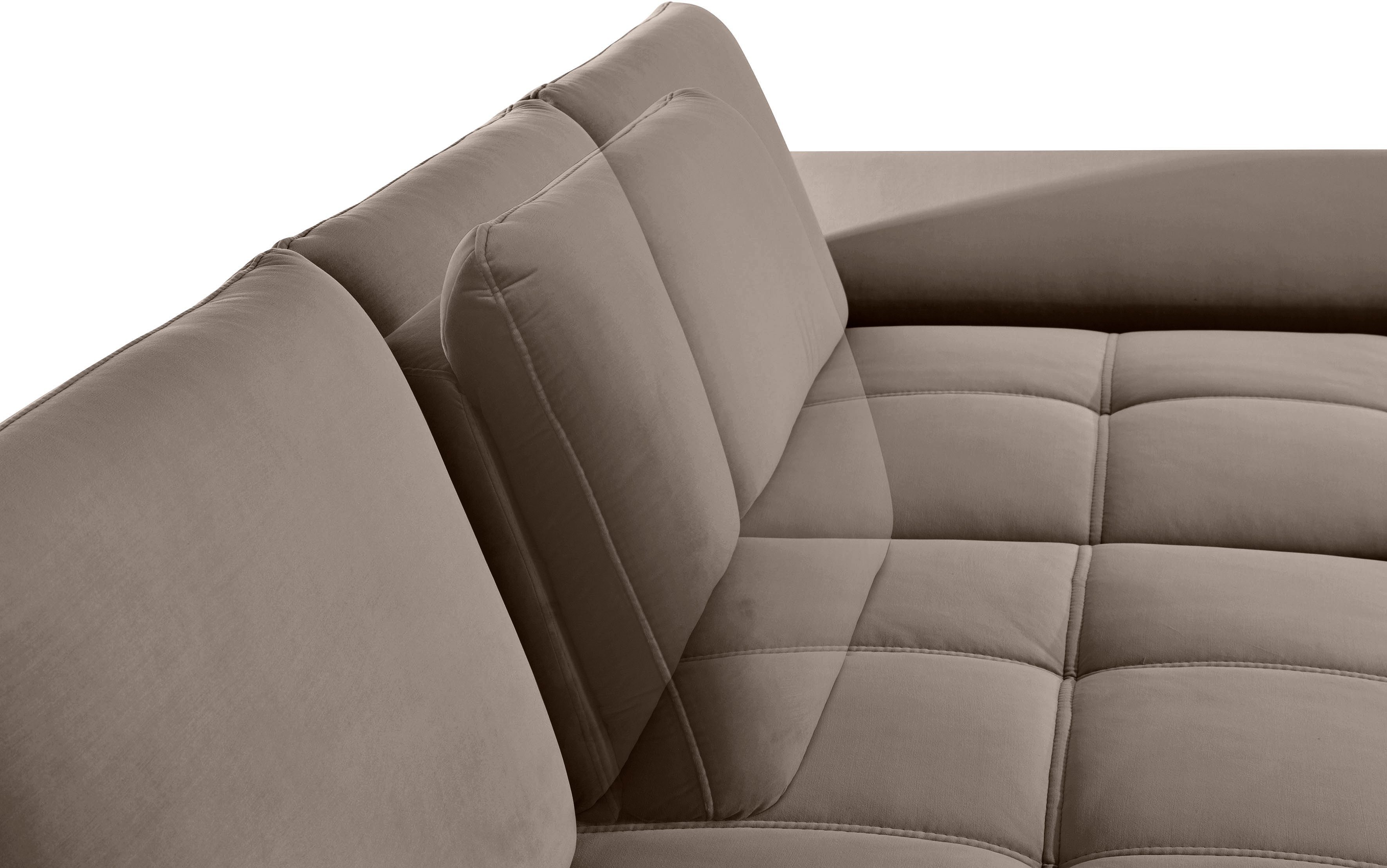 Places of Style Hoekbank Costello L-vorm, met zitdiepteverstelling, armleuningverstelling en