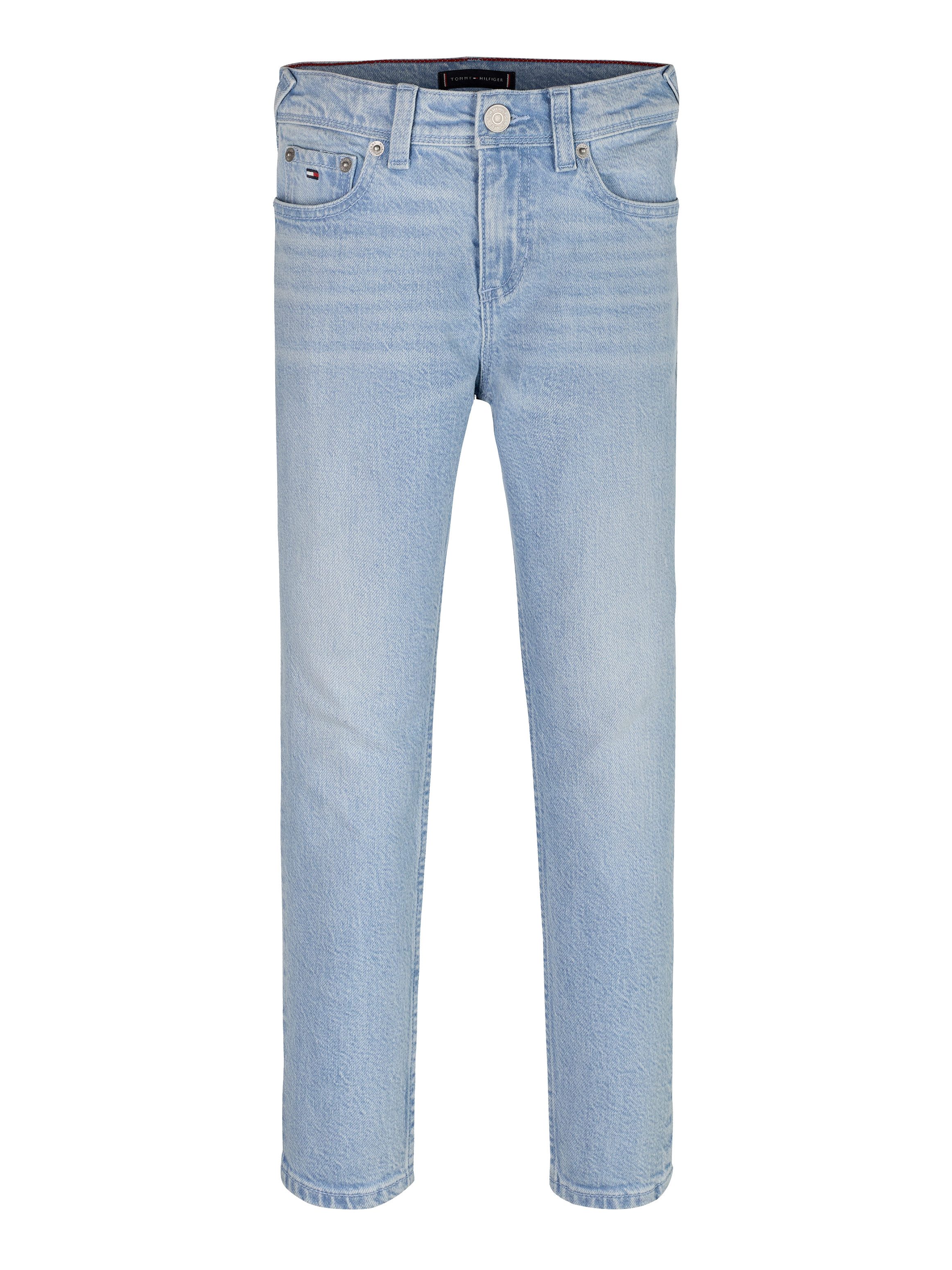 Tommy Hilfiger Slim fit jeans SCANTON Y SLIM FIT BLEACH JEANS in lichtblauwe wassing, met logo-badge