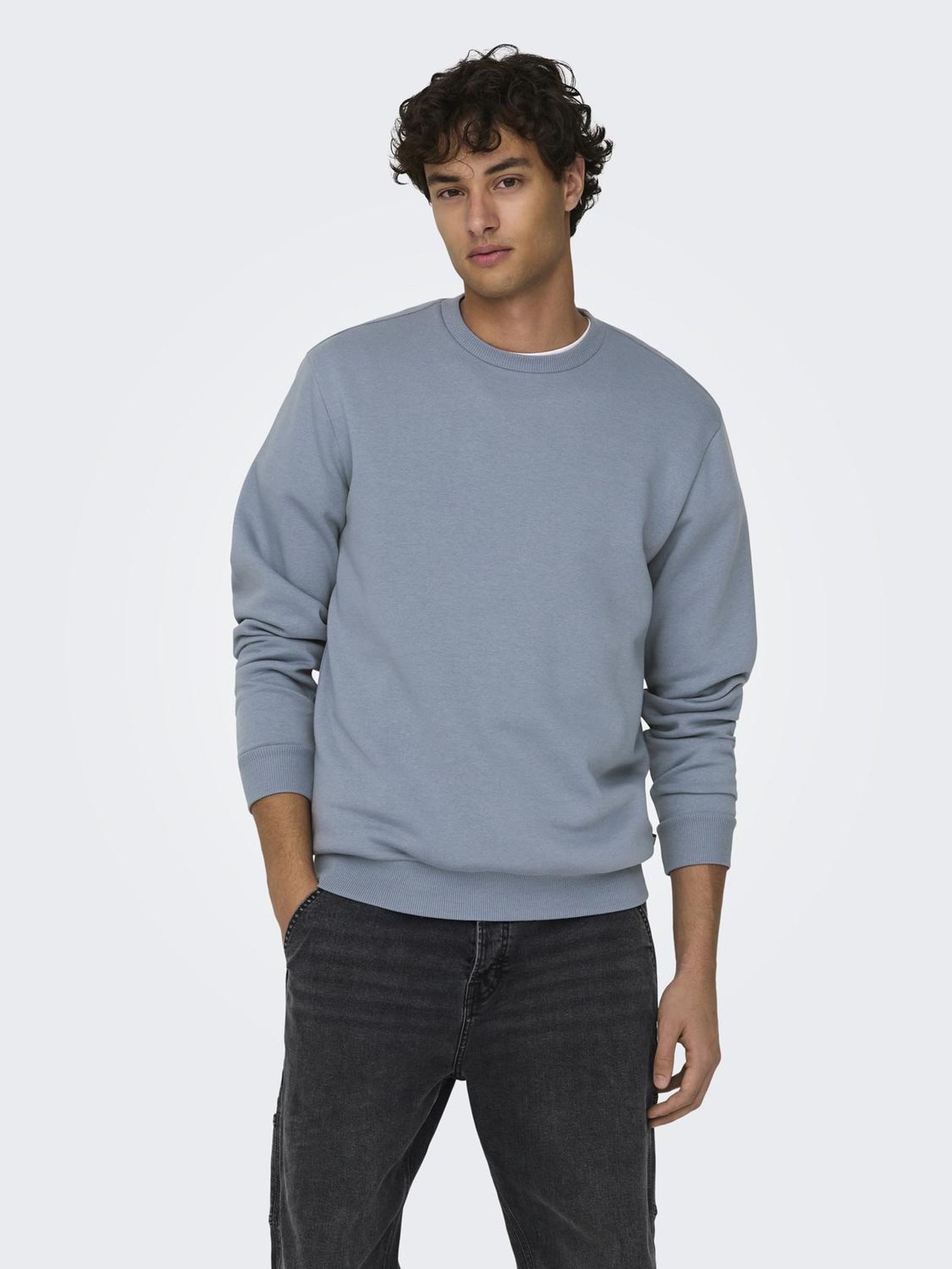 ONLY & SONS Sweatshirt ONSCERES CREW NECK NOOS heren sweaters maat XXL grijs