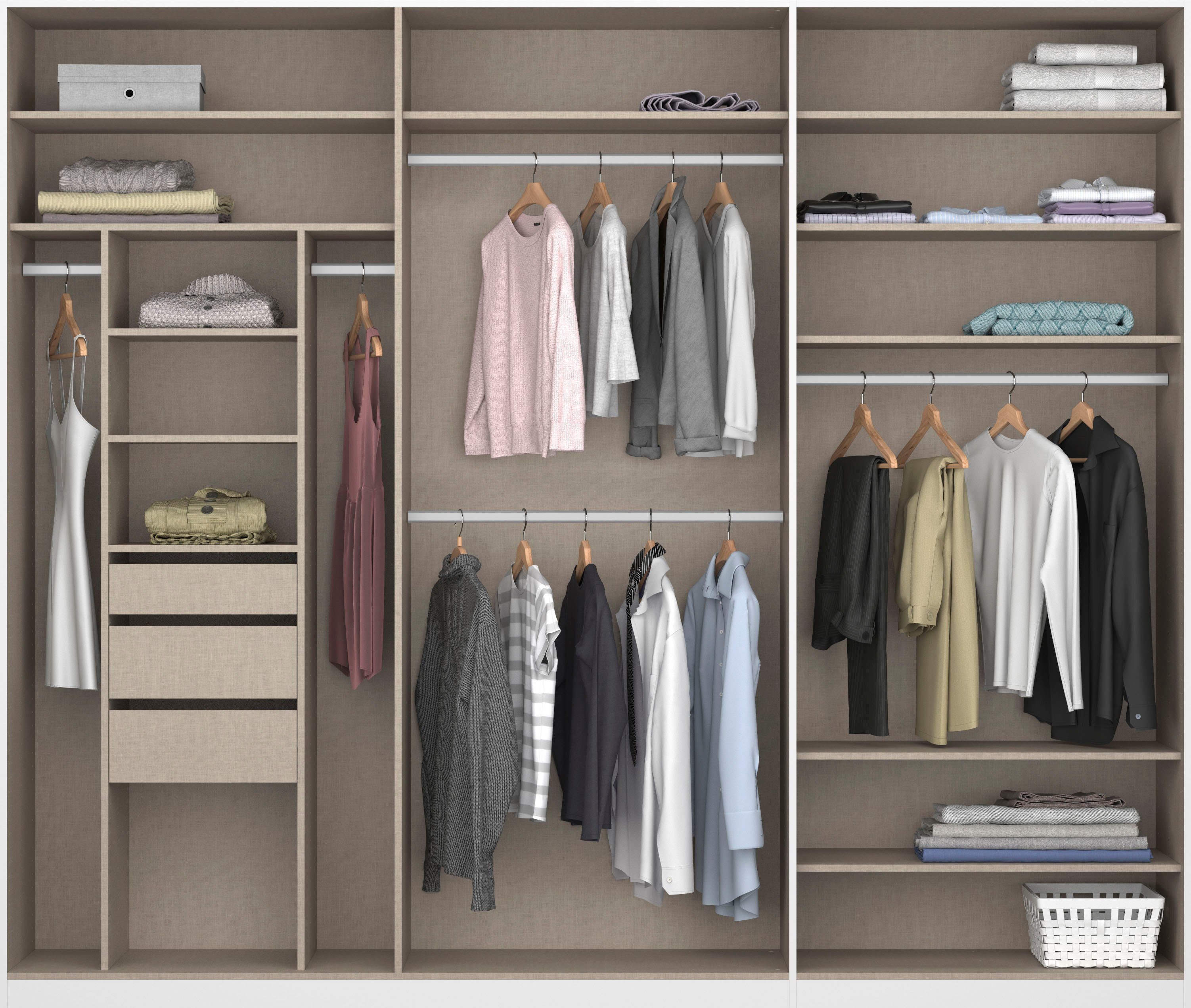 rauch Draaideurkast Kledingkast kast garderobe TOPSELLER OTELI incl. binnenindeling met 3 binnenlades extra planken optioneel met spiegel made in germany