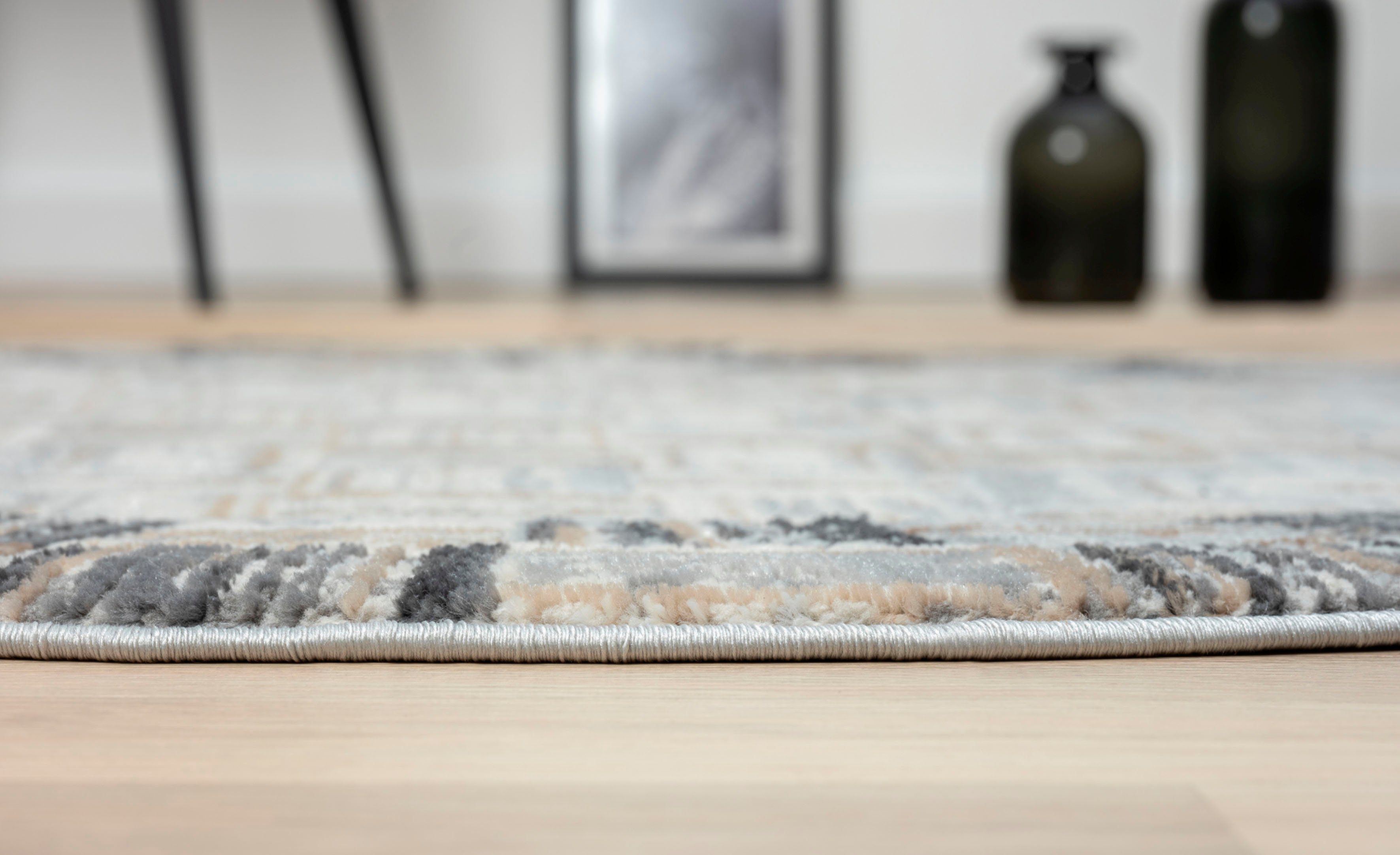 Myflair Möbel & Accessoires Vloerkleed My Mood Kortpolig Scandi-ontwerp met rand bijzonder zacht door microvezel