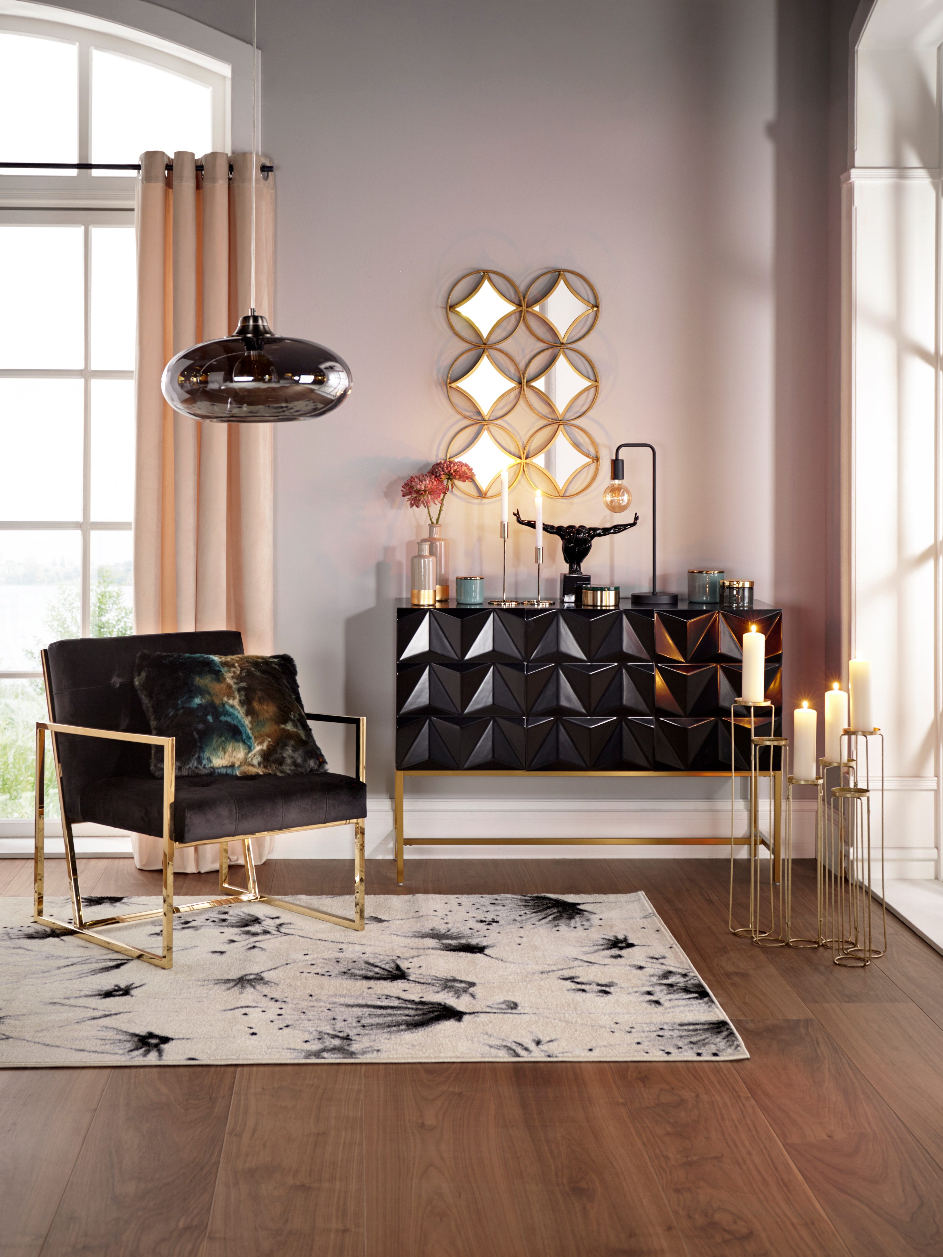 Leonique Dressoir Rovuma, TOPSELLER!, OTTOs keuze in 3d-look en met goudkleurig metalen frame