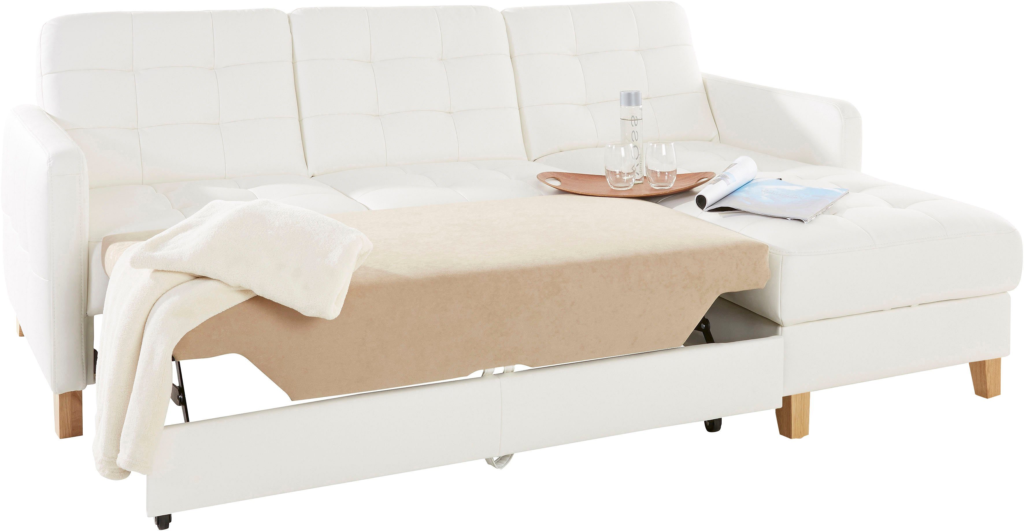 exxpo - sofa fashion Hoekbank Elio, compact en comfortabel, handig en tijdloos design, L-vorm