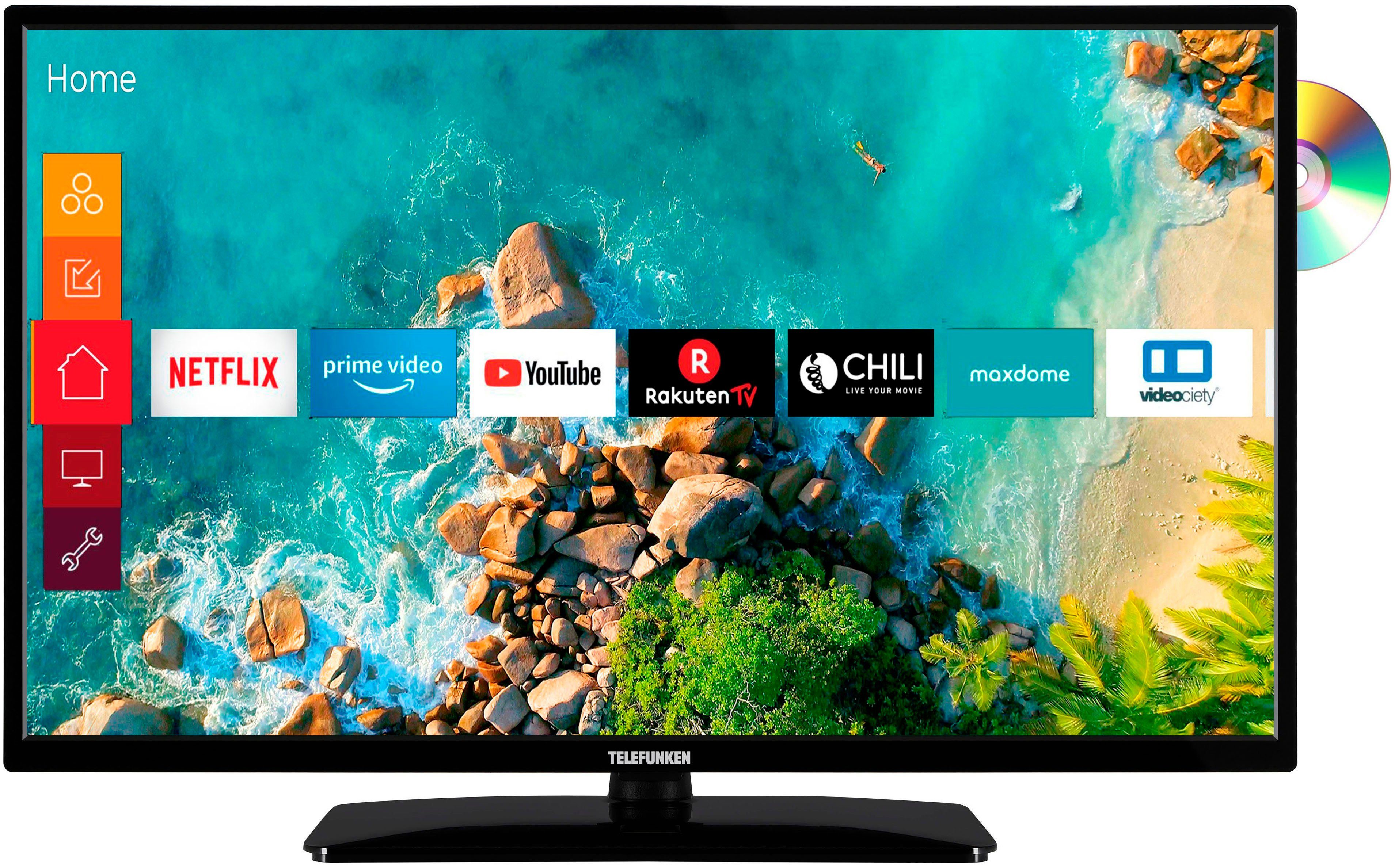 Telefunken Led-TV D32H550M4CWDI, 80 cm / 32 ", HD ready, Smart TV, geïntegreerde dvd-speler