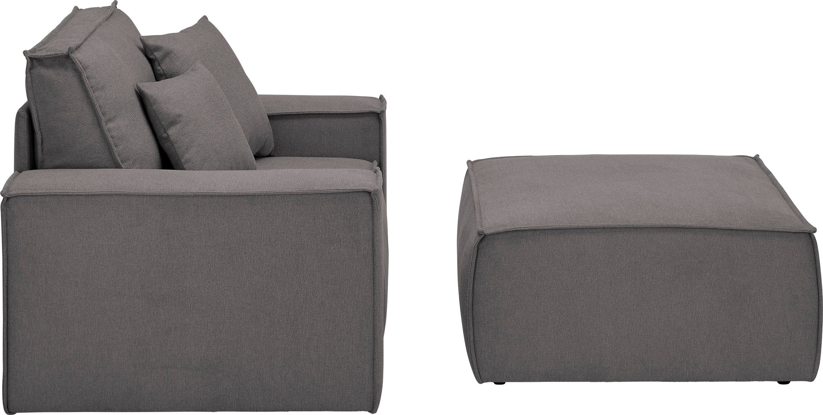 andas Loveseat Finnley Loveseat en hocker als set, passend bij de bekleding-serie Finnley (2-delig)