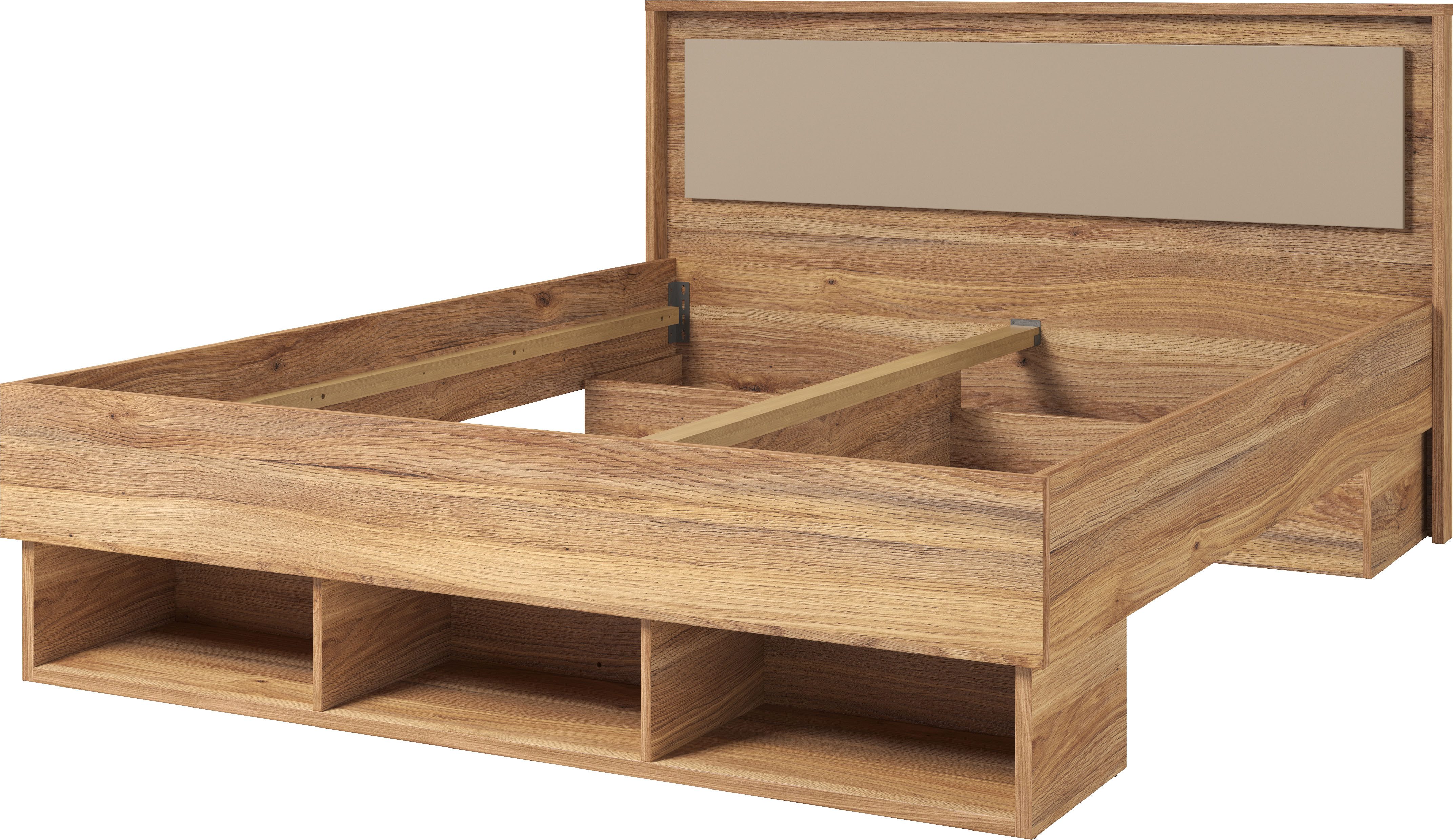 Home affaire Bedframe Wharton, 140, 160 of 180cm breedte, Made in Europe Tweepersoonsbed met open planken, FSC-gecertificeerd houtmateriaal
