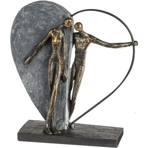 Casablanca by Gilde decoratief figuur Skulptur Herzklopfen, bronzefarben-grau (1 stuk)